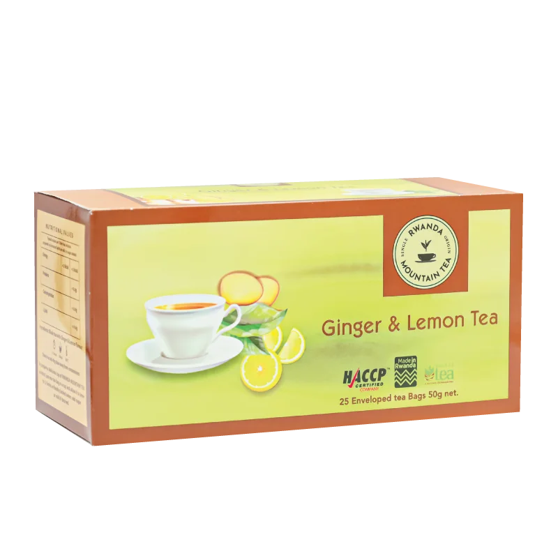 RWANDA MOUNTAIN TEA BAGS GINGER N LEMON TEA 25S