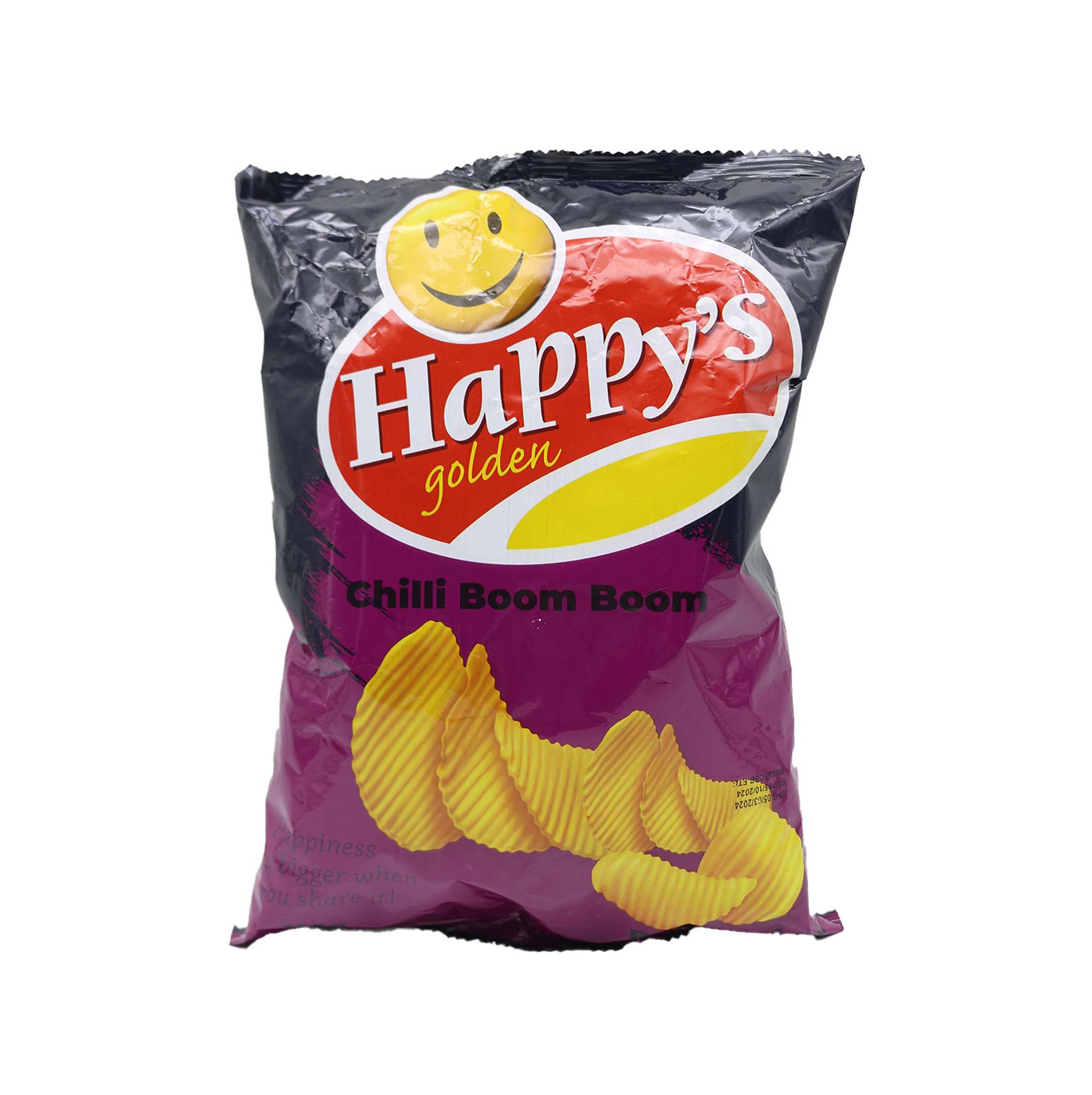 HAPPYS GOLDEN CHILLI BOOM BOOM POTATO CRISPS 70G