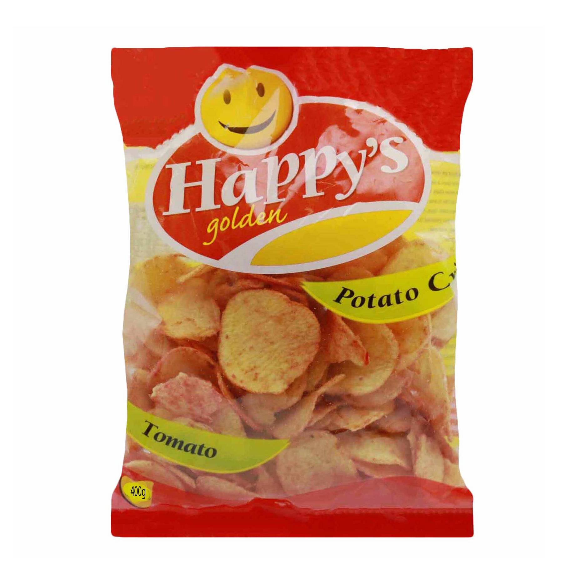 HAPPYS GOLDEN TOMATO POTATO CRISPS 400G