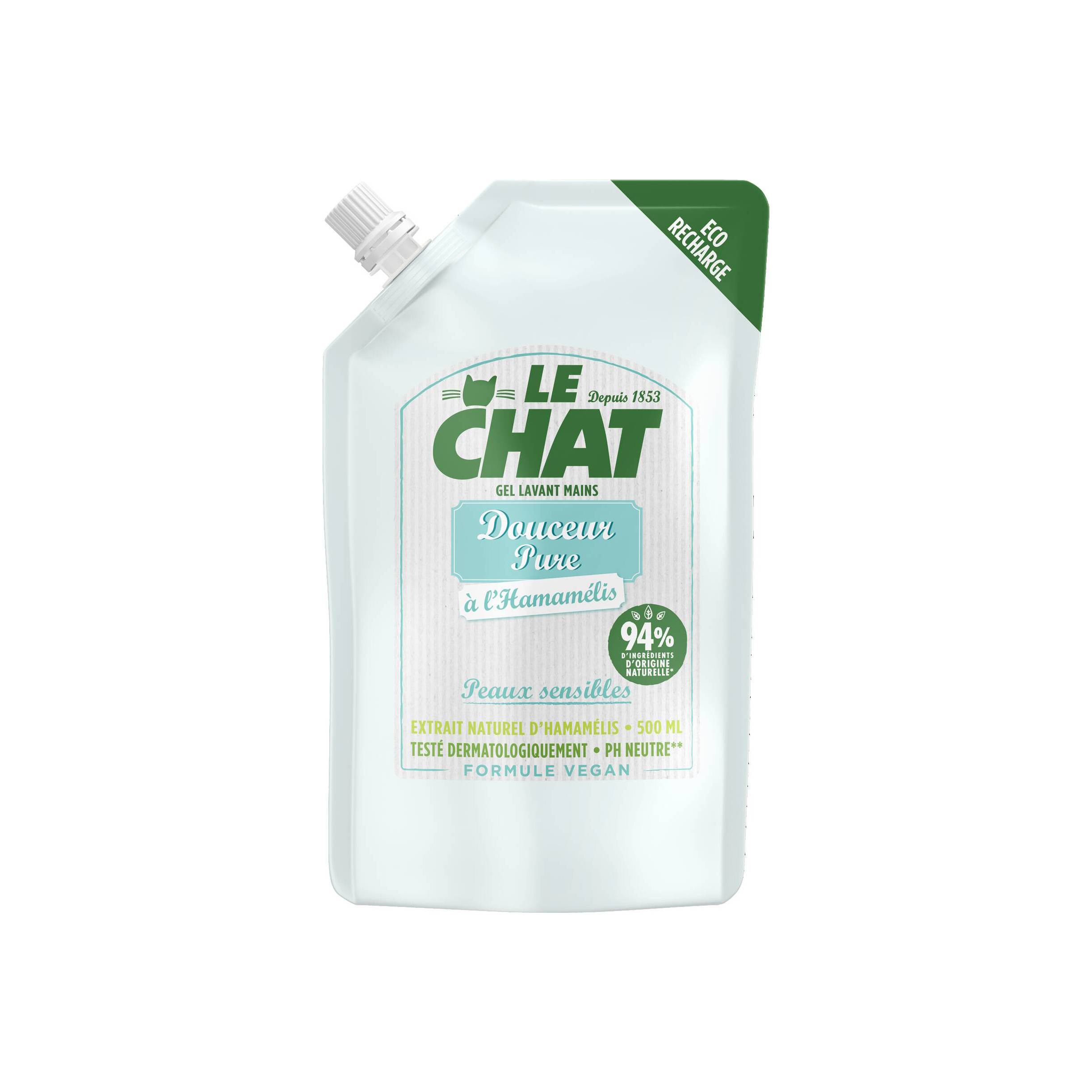 LE CHAT GEL LAVANT MAINS DOUCEUR PURE ECO RECHARGE 500ML