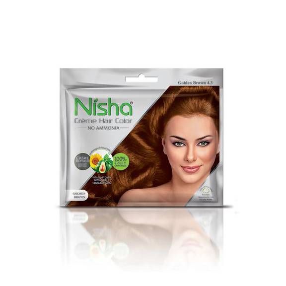 NISHA CREME HAIR COLOR GOLDEN BROWN 20ML