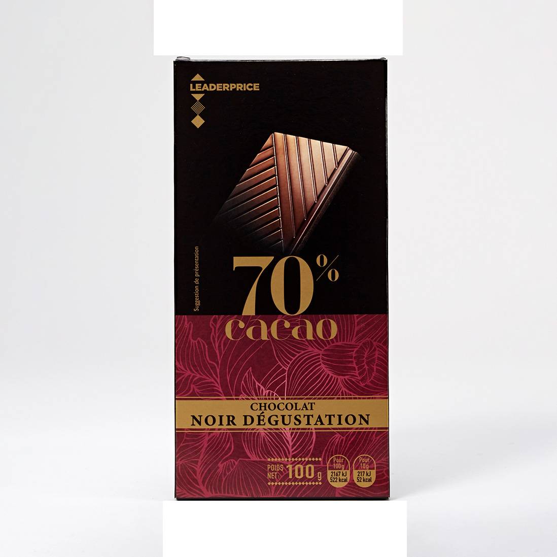 LEADER PRICE TABL CHOCOLAT NOIR DEGUST 70PERC CACAO 100G