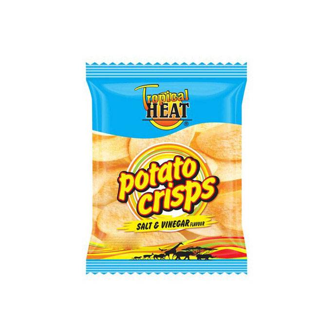 TROPICAL HEAT POTATO CRISPS SALT N VINEGAR 100G
