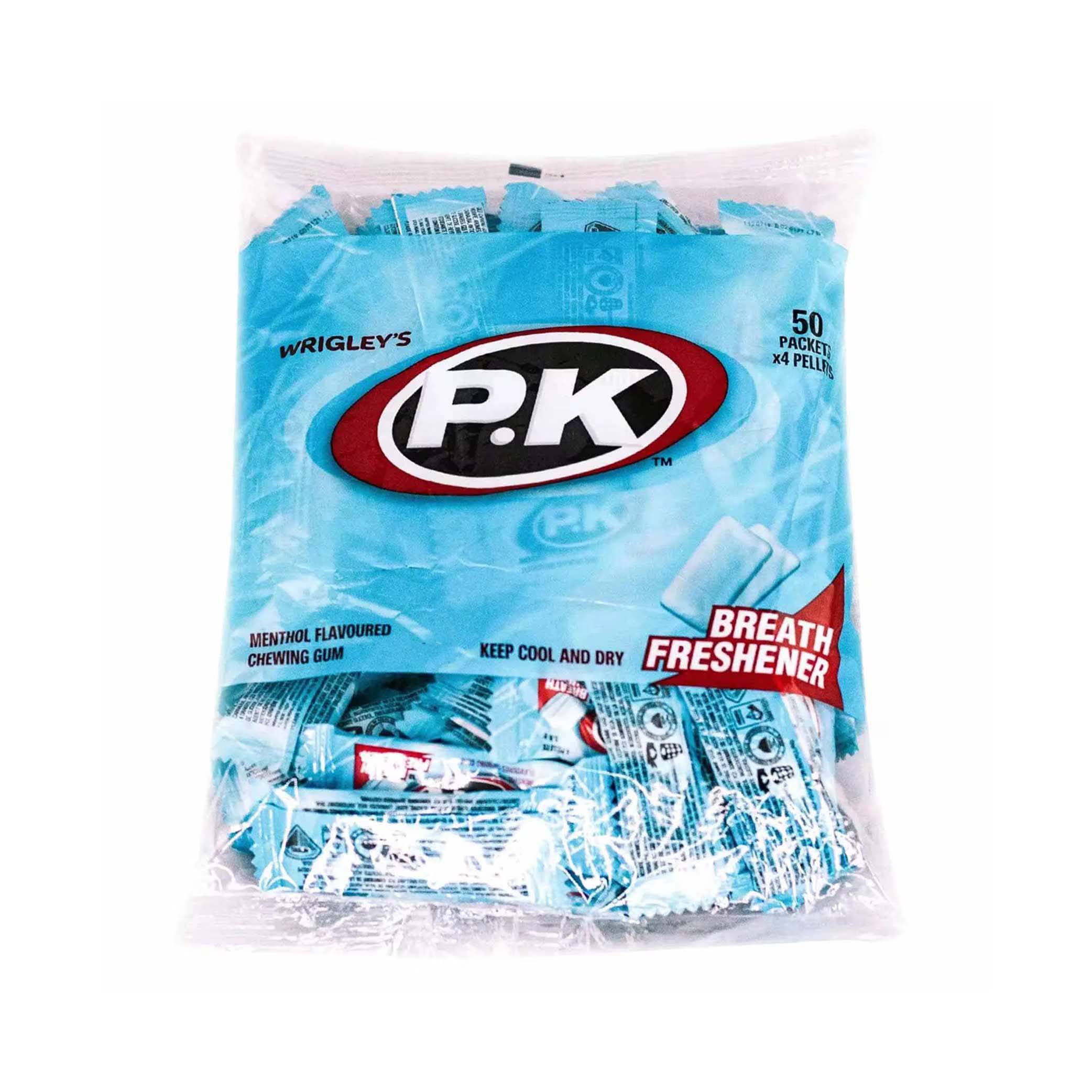 WRIGLEYS P.K MENTHOL FLAVOURED 50 PACKETS 240G