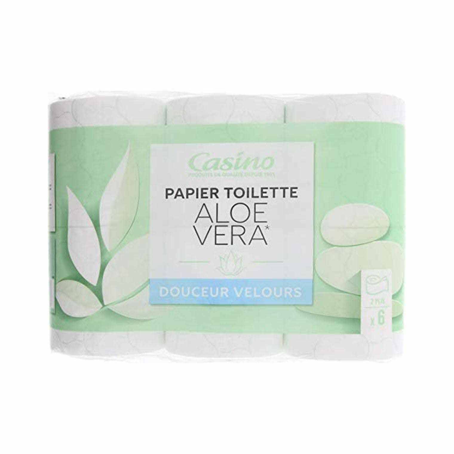 CASINO PAPIER TOILETTE DOUCEUR ALOE VERA -- PACK OF 6