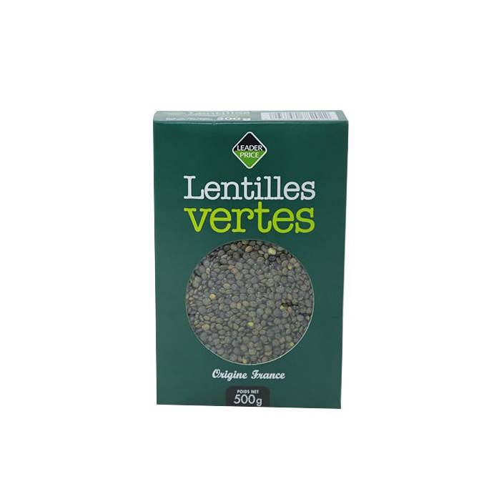 LEADER PRICE LENTILLES VERTES 500G