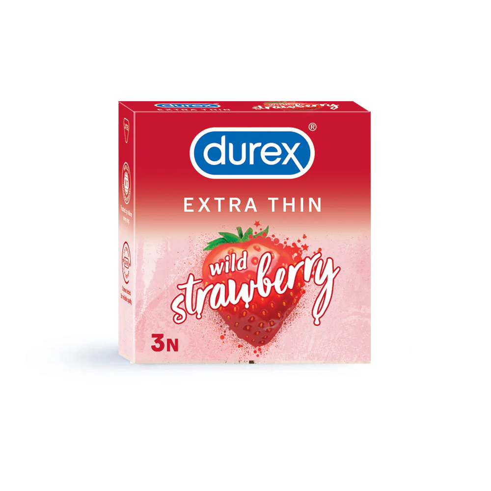 DUREX EXTRA THIN WILD STRAWBERRY 3N CONDOMS