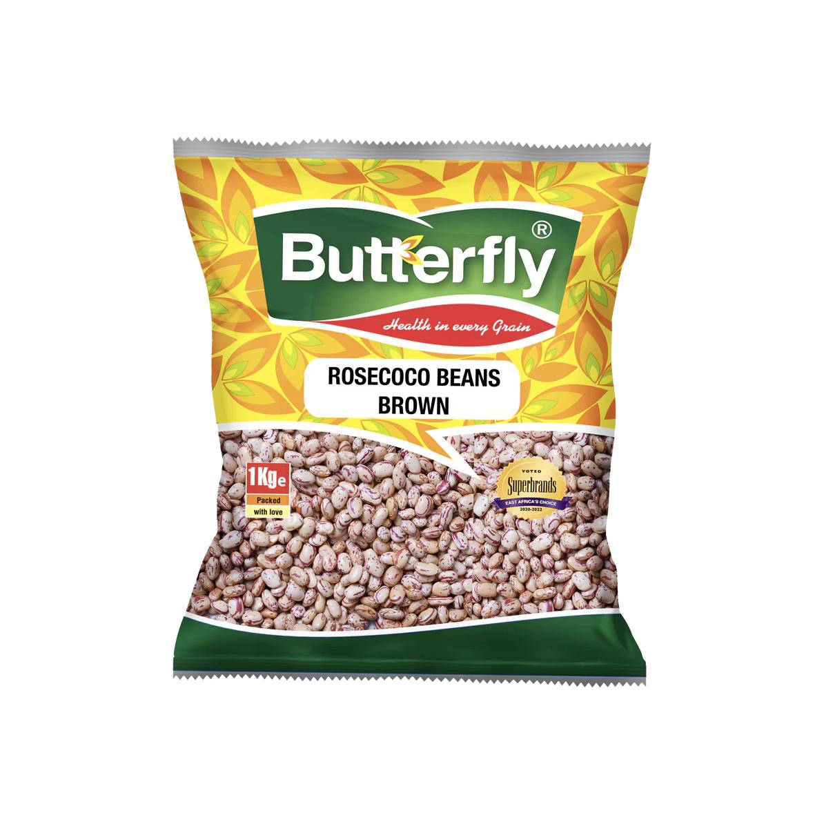 BUTTERFLY ROSECOCO BEANS BROWN 1KG