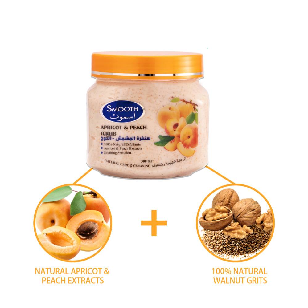 SMOOTH NATURALS APRICOT N PEACH SCRUB 300ML