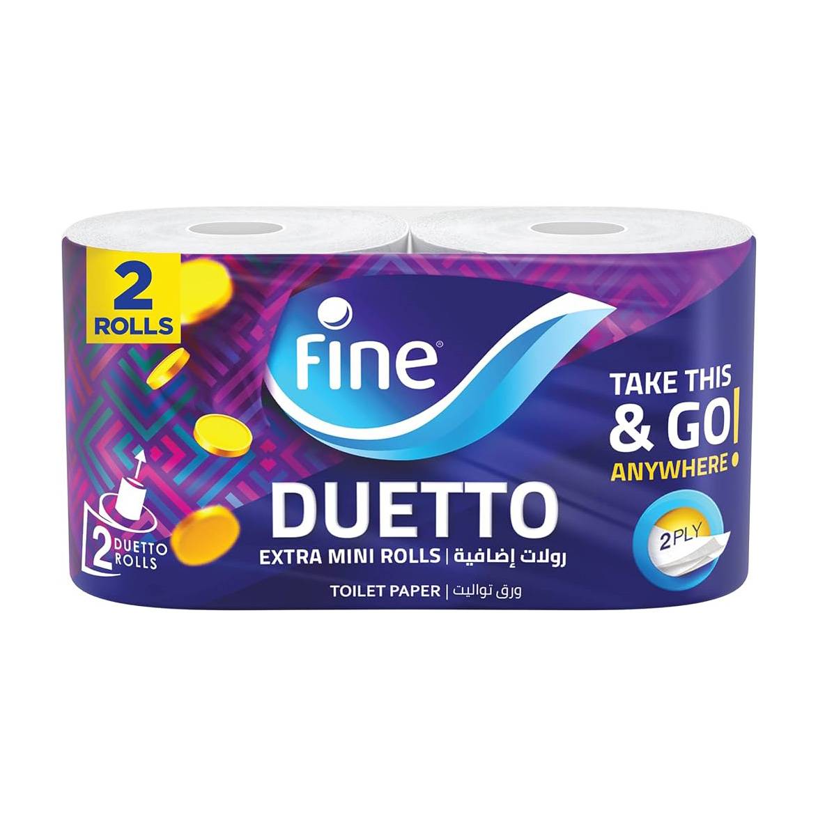 FINE DUETTO TOILET PAPER 2 ROLLS