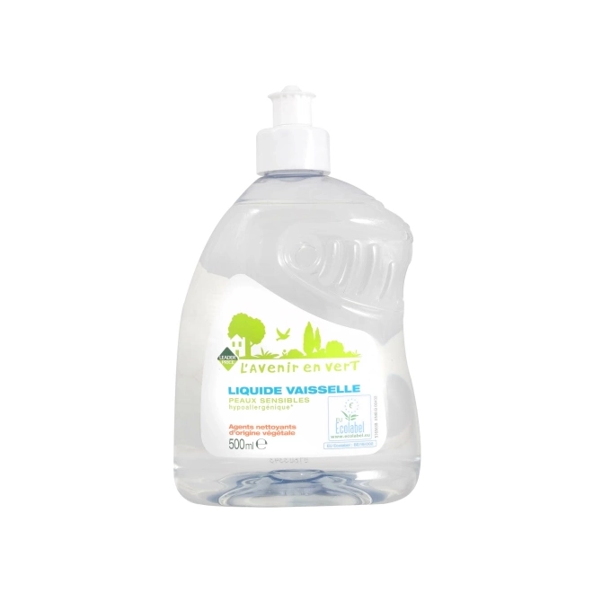 LEADER PRICE LIQUIDE VAISSELLE PEAUX SENSIBLES AVENIR EN VERT 500ML