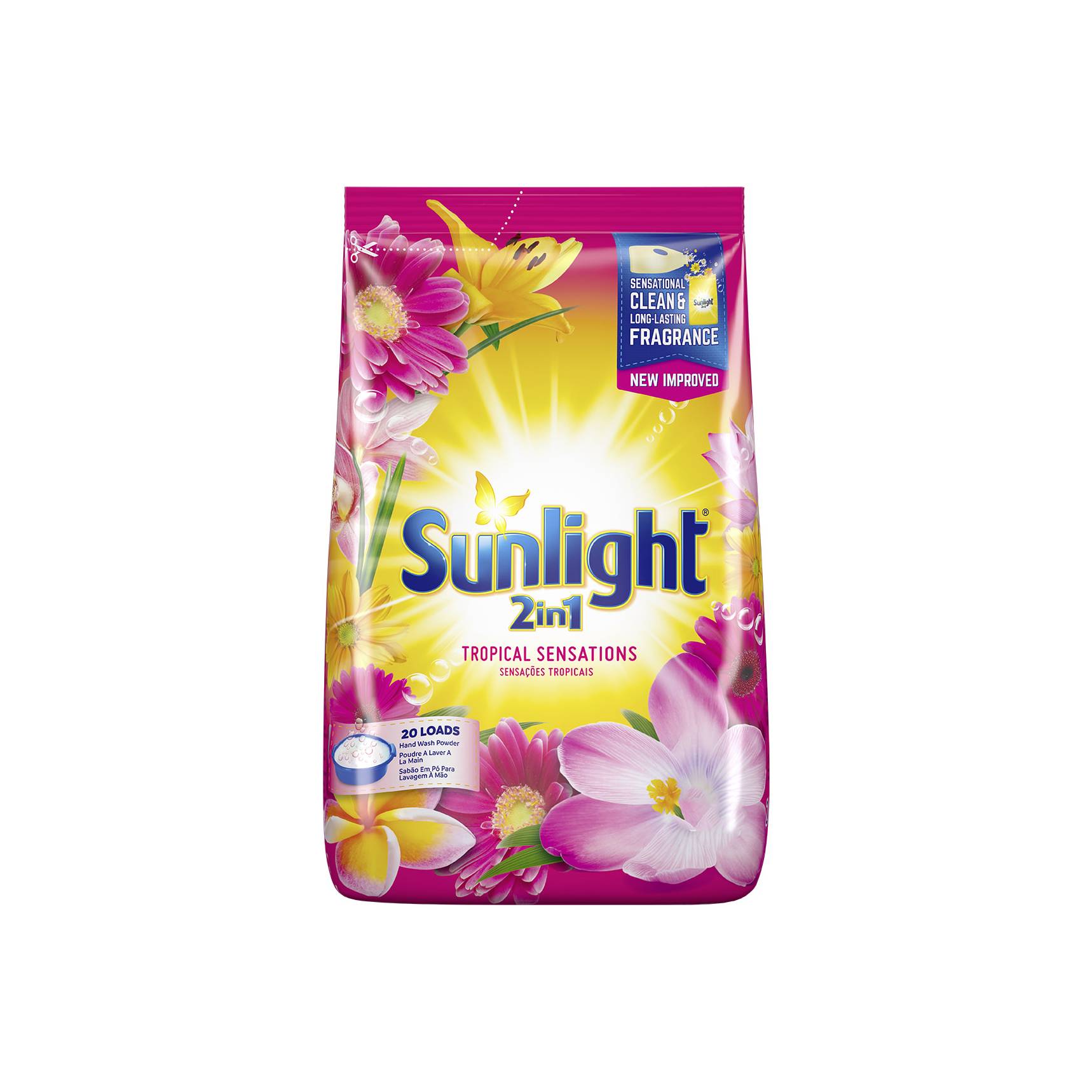 SUNLIGHT 2IN1 TROPICAL DETEREGENT PINK 500G