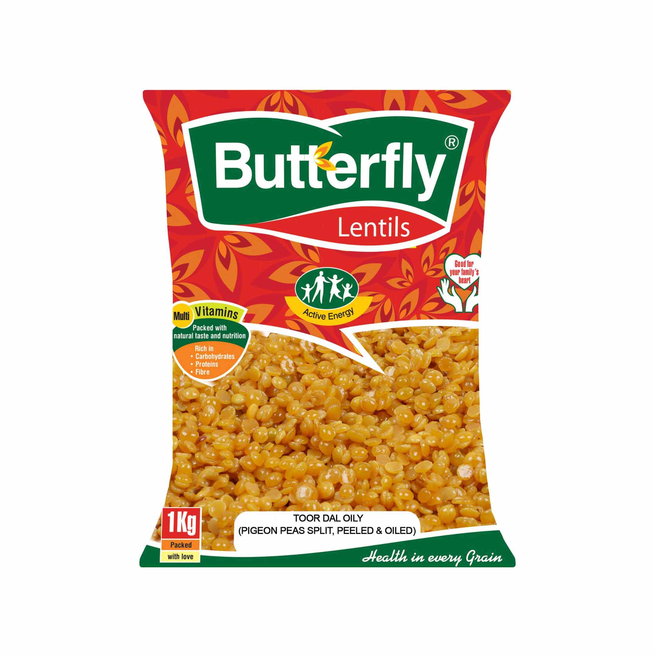 BUTTERFLY TOOR DAL OILY 1KG