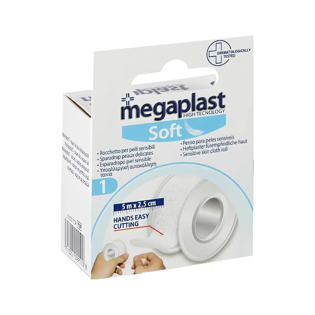 MEGAPLAST SOFT SPARADRAPS BLANC (5MX2.5CM)