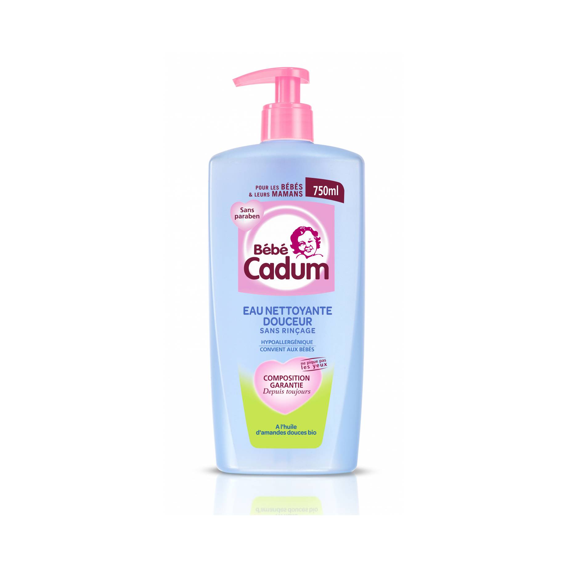 CADUM BEBE EAU NETTOYANTE SANS RINCAGE 750ML