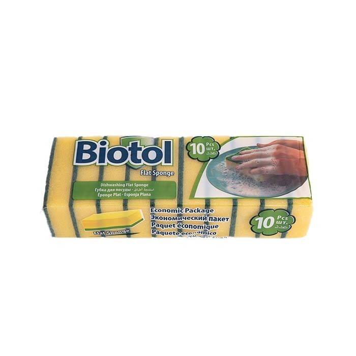 BIOTOL DISHWASHING FLAT SPONGE 10S