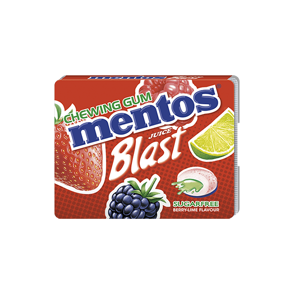 MENTOS CHEWING GUM BLAST BERRY LIME 14G