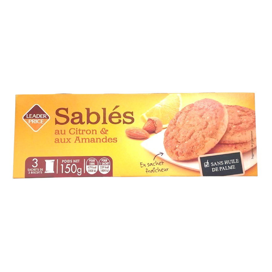 LEADER PRICE BISCUITS SABLES AMANDES 150G