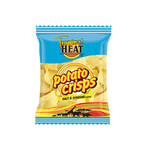 TROPICAL HEAT POTATO CRISPS SALT N VINEGAR 200G