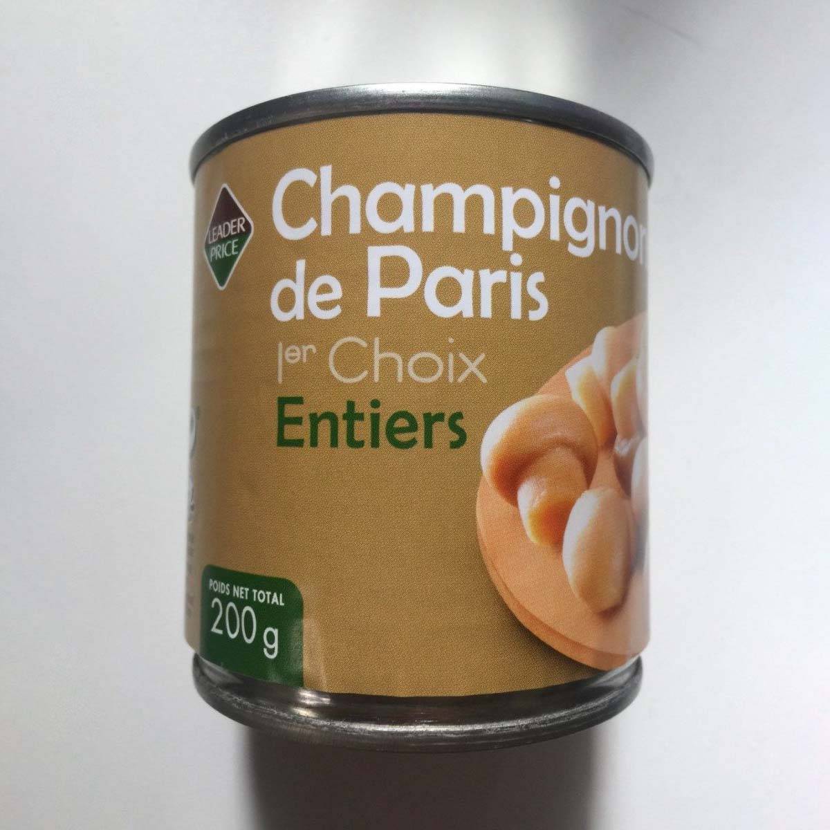 LEADER PRICE CHAMPIGNONS DE PARIS 1ER CHOIX ENTIERS 200G