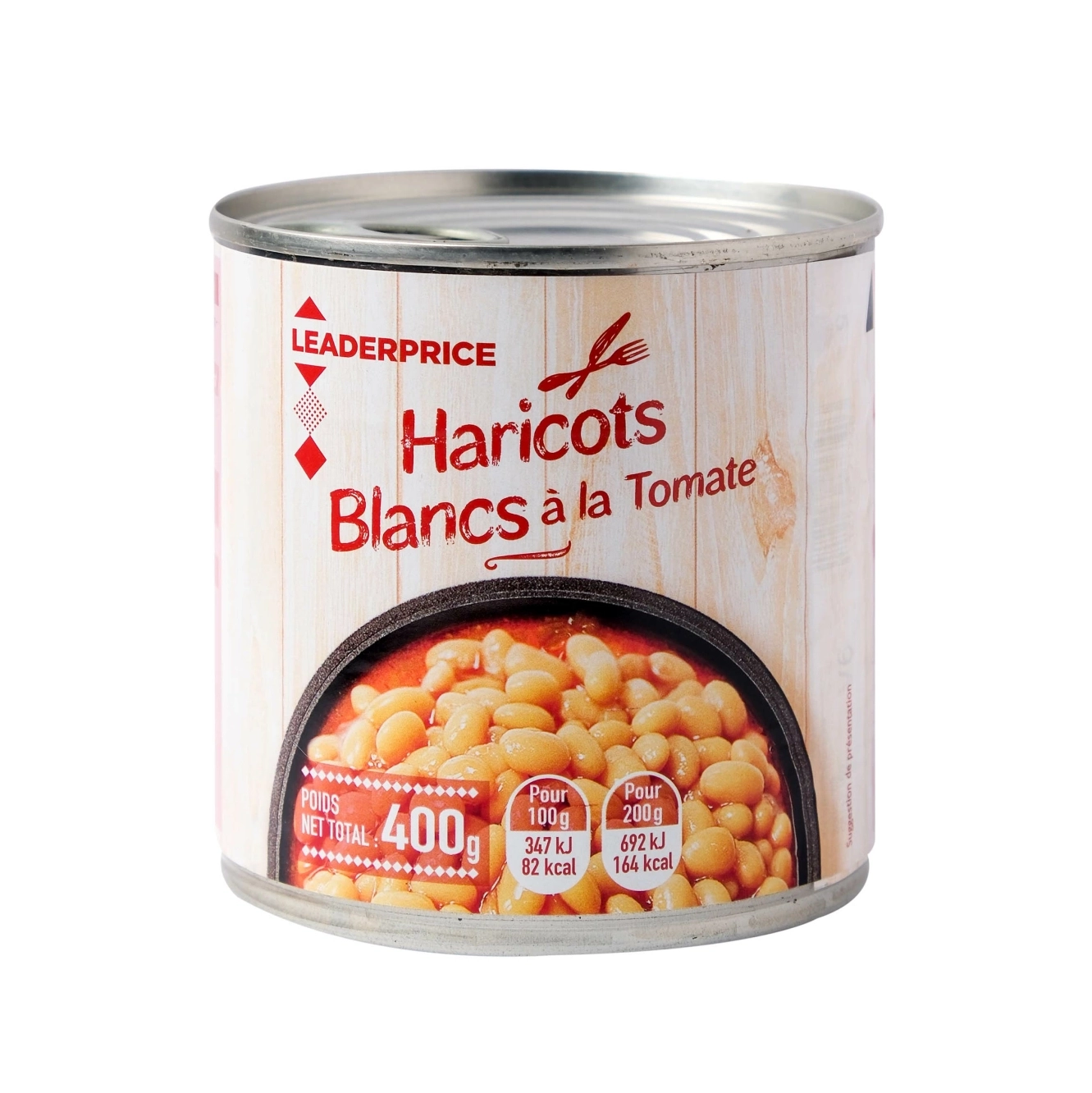 LEADER PRICE HARICOTS BLANC A LA TOMATE 400G