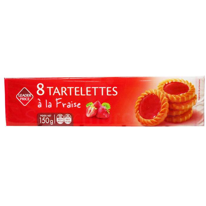 LEADER PRICE 8 TARTELETTES A LA FRAISE 150G