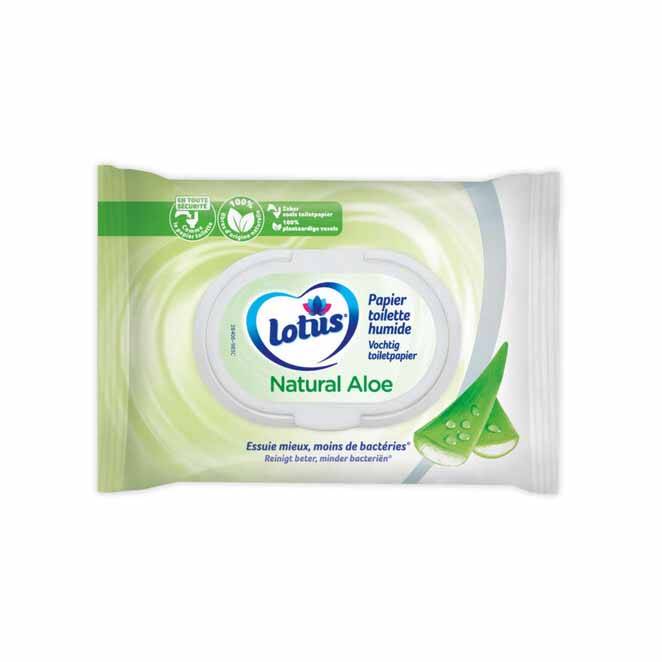 LOTUS PAPIER TOILETTE HUMIDE NATURAL ALOE 42S