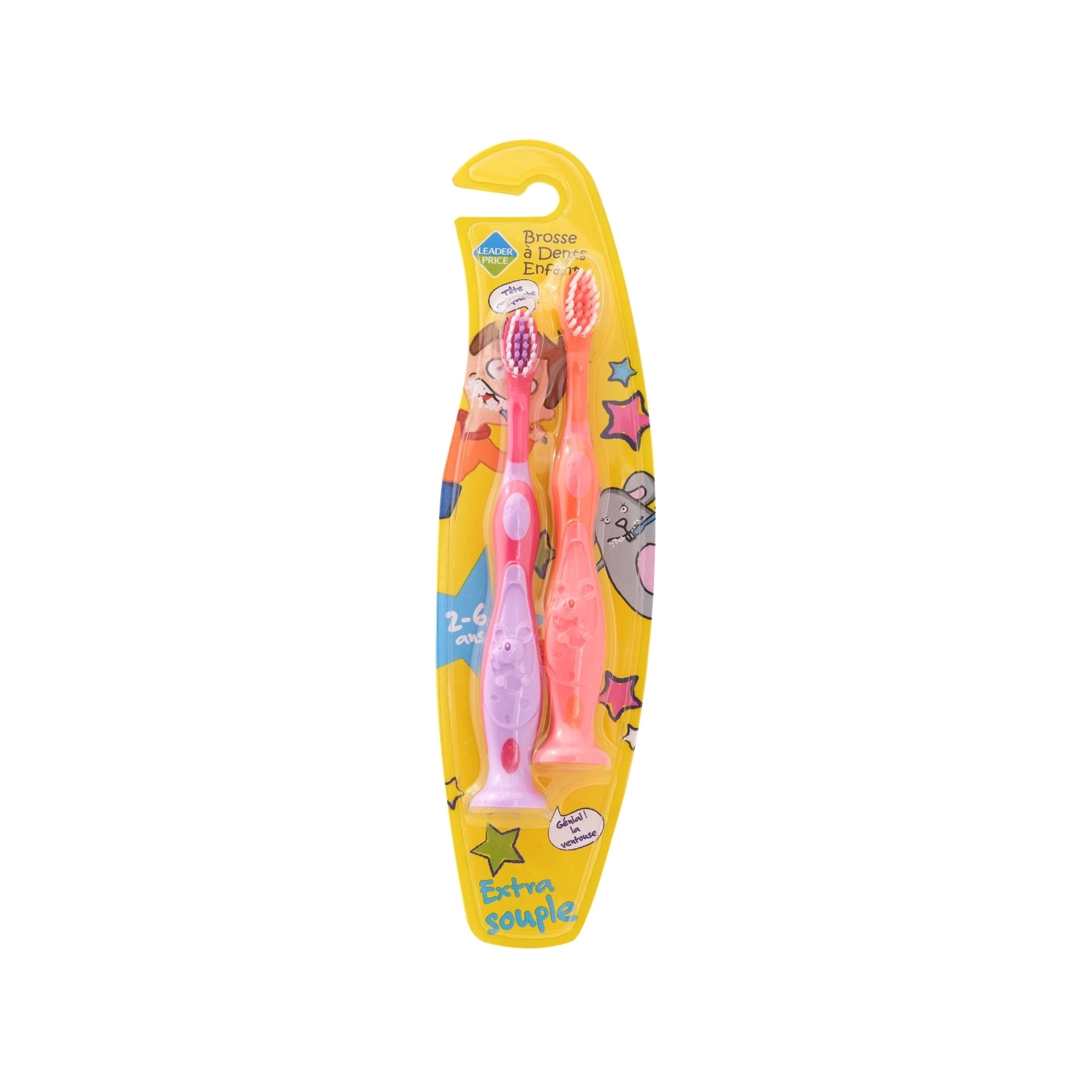 LEADER PRICE BROSSE A DENTS ENFANT 2-6 YEARS 2 PCS