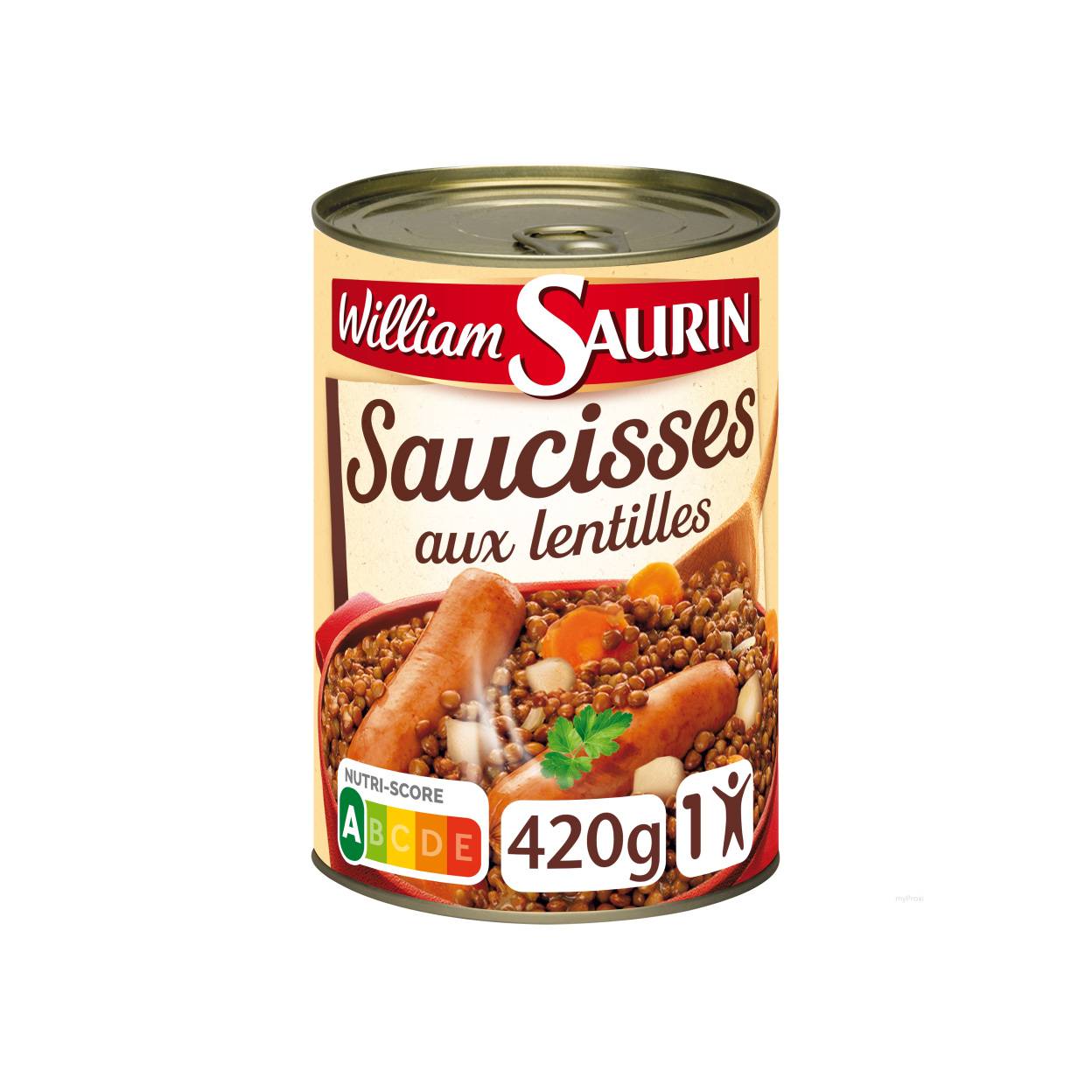 WILLIAM SAURIN LES SAUCISSES AUX LENTILLES 420G