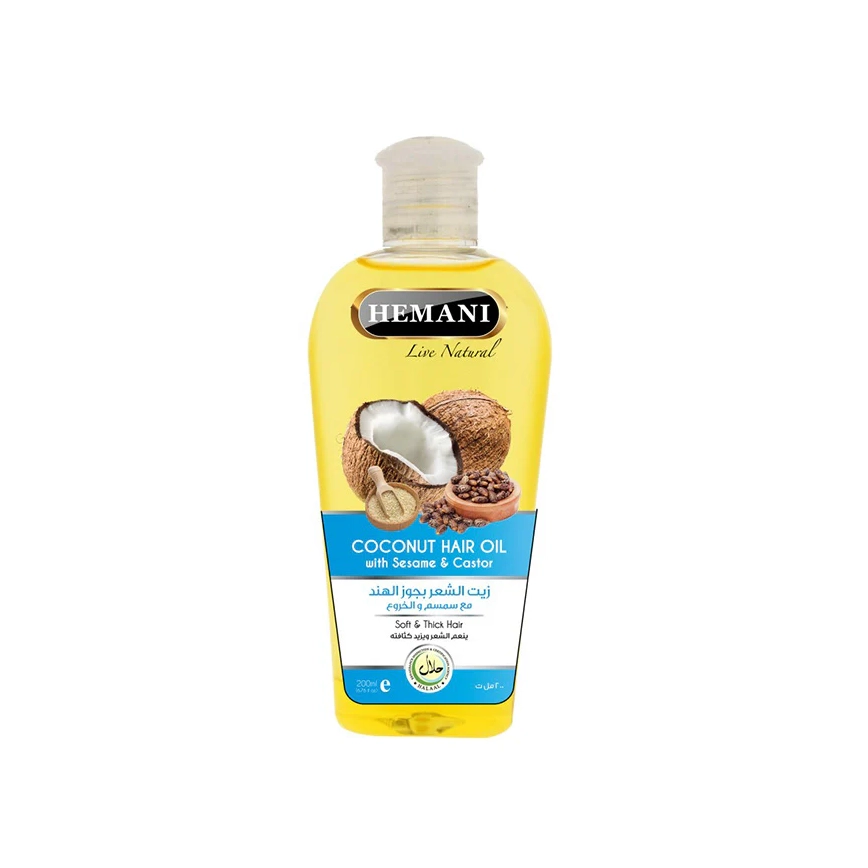 HEMANI COCONUT HAIR OIL WITH SESAME N CASTOR 200ML