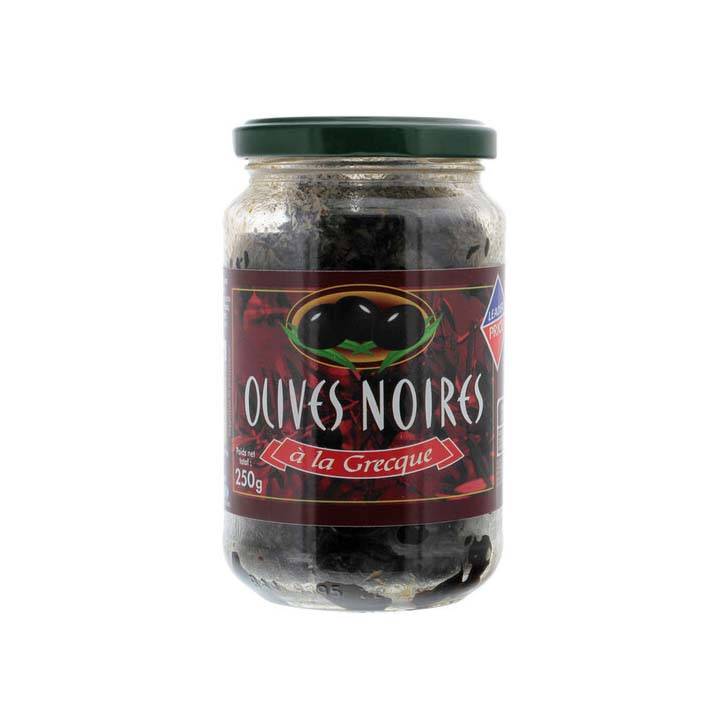 LEADER PRICE OLIVES NOIRES A LA GRECQUE 250G