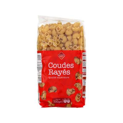 LEADER PRICE PATES COUDES RAYES 500G