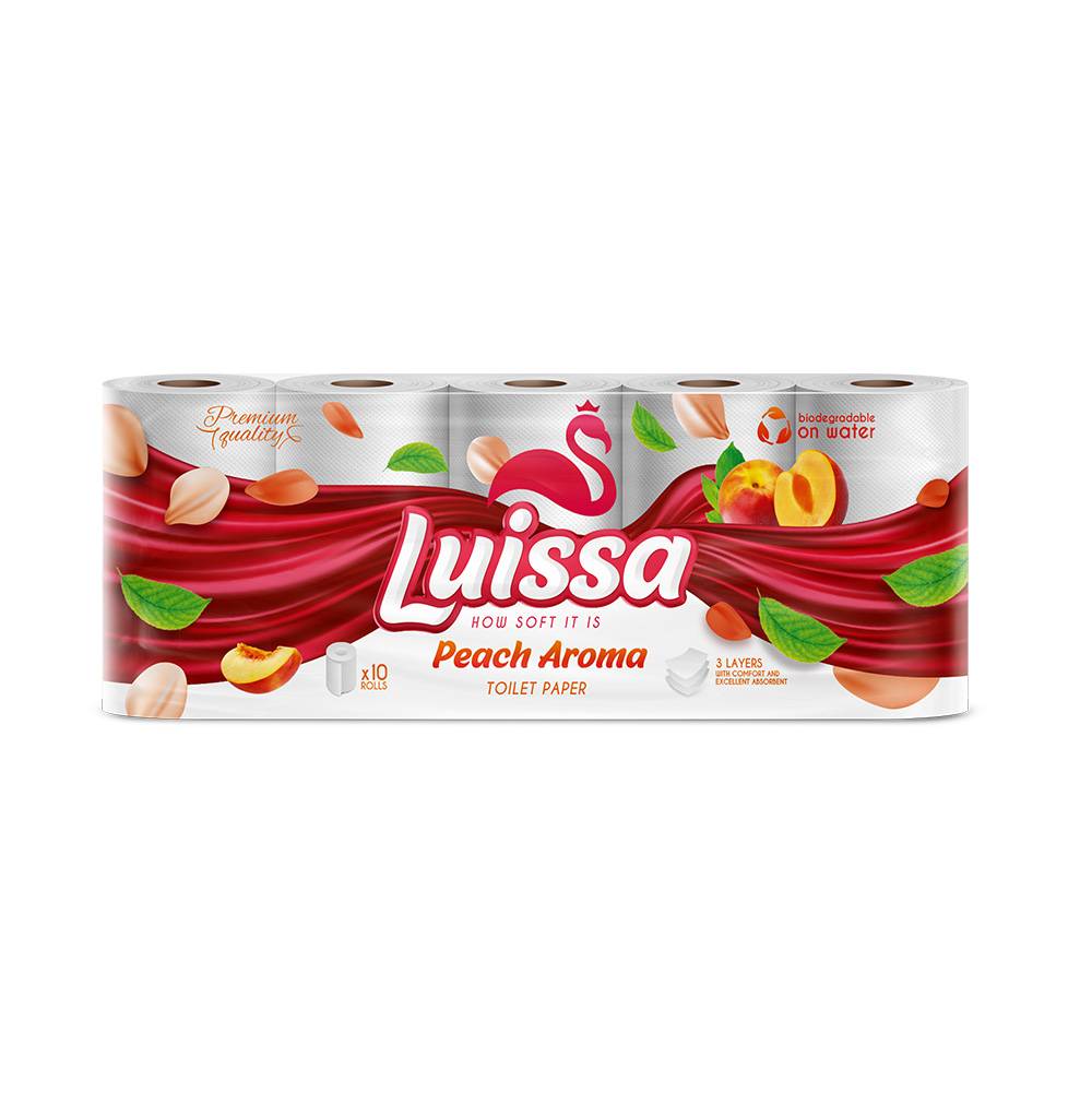 LUISSA TOILET PAPER PEACH AROMA 10 ROLLS