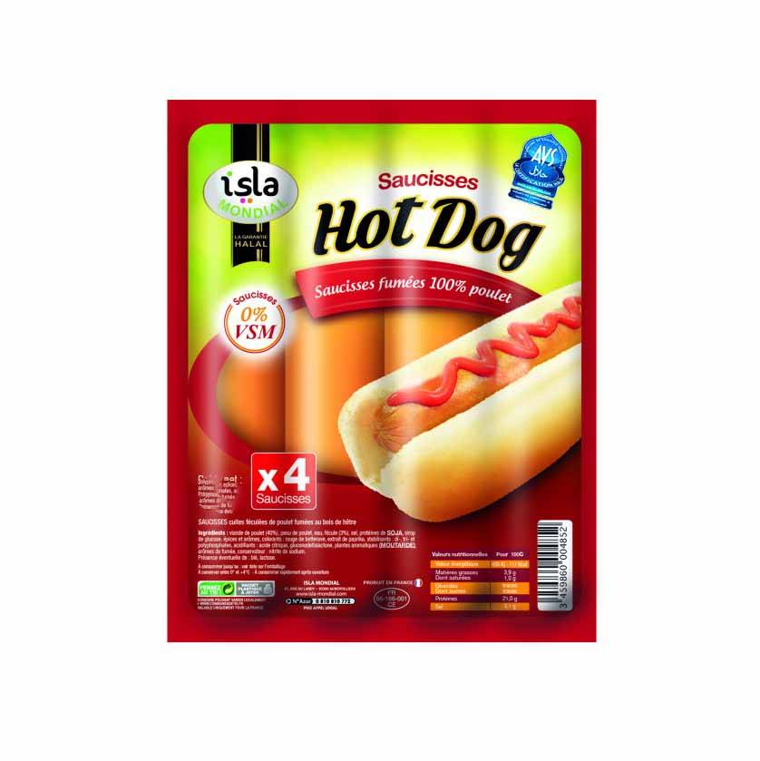 SAUCISSES HOT DOG A LA VOLAILLE 400G