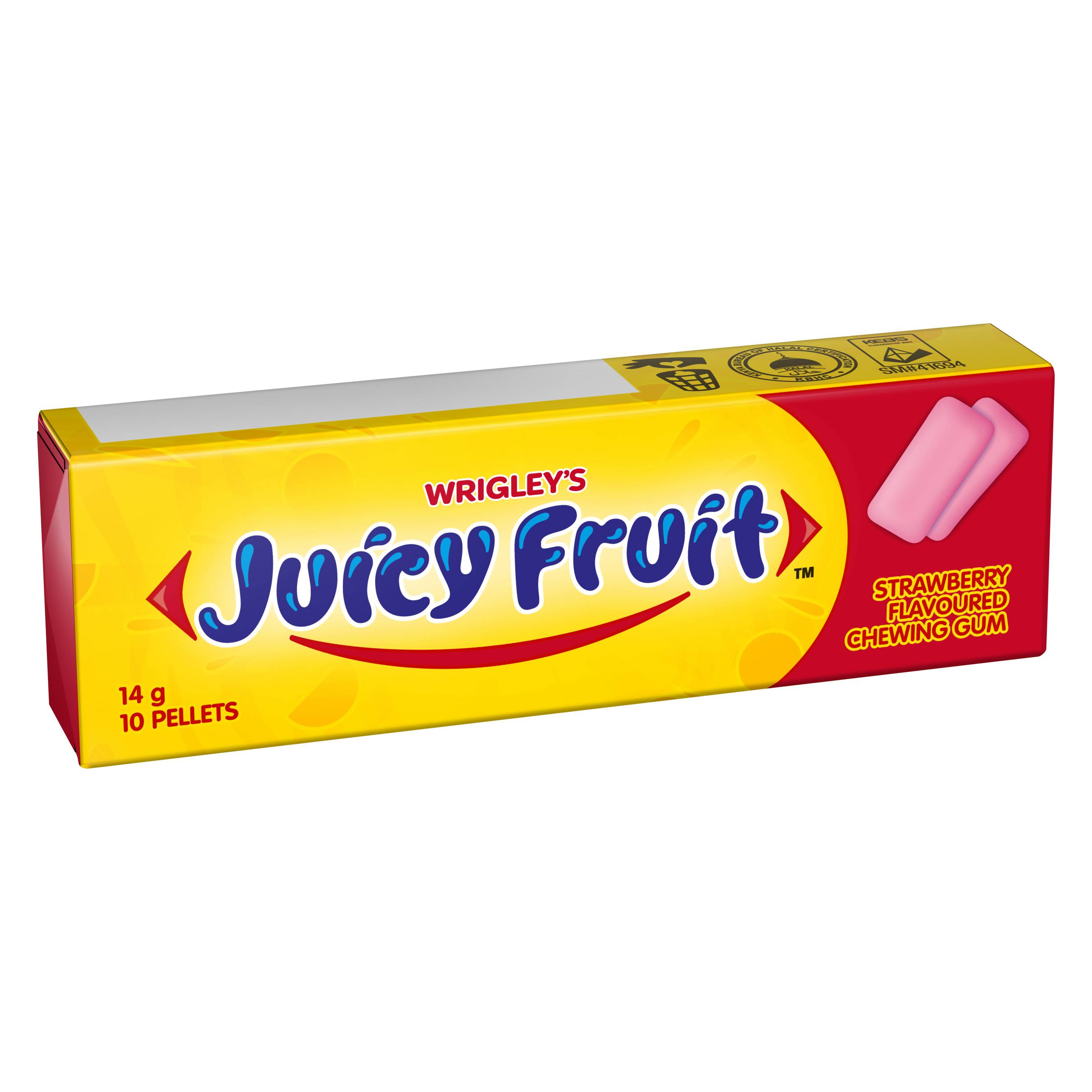 WRIGLEYS JUICY FRUITS CHEWING GUM STRAWBERRY 10 PELLETS