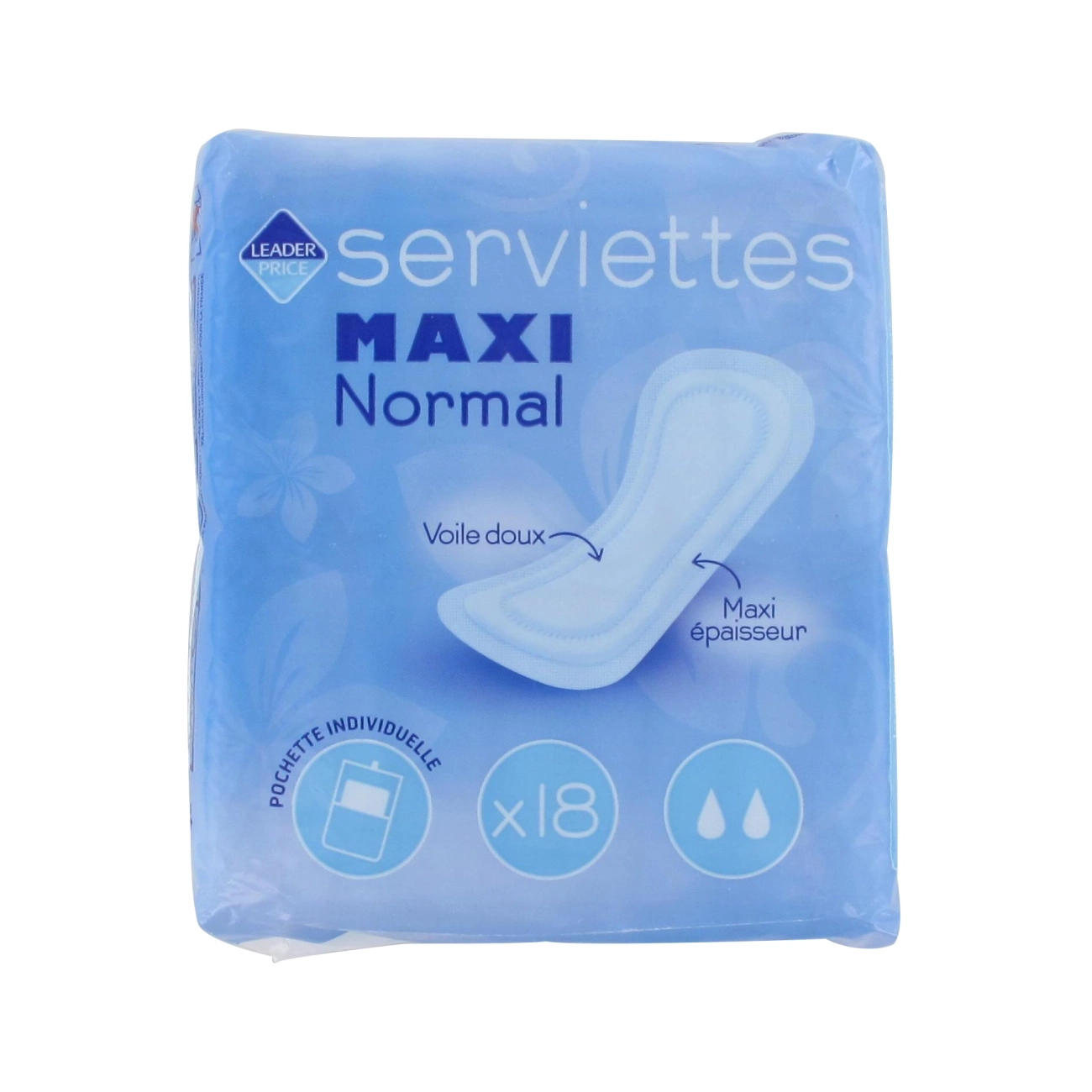 LEADER PRICE SERVIETTES MAXI NORMAL 18S