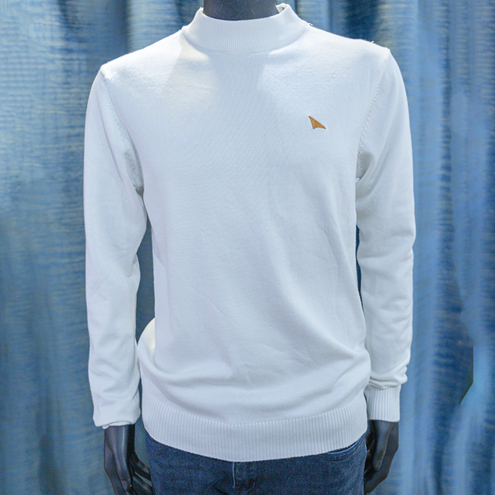 White Mock Neck Sweater