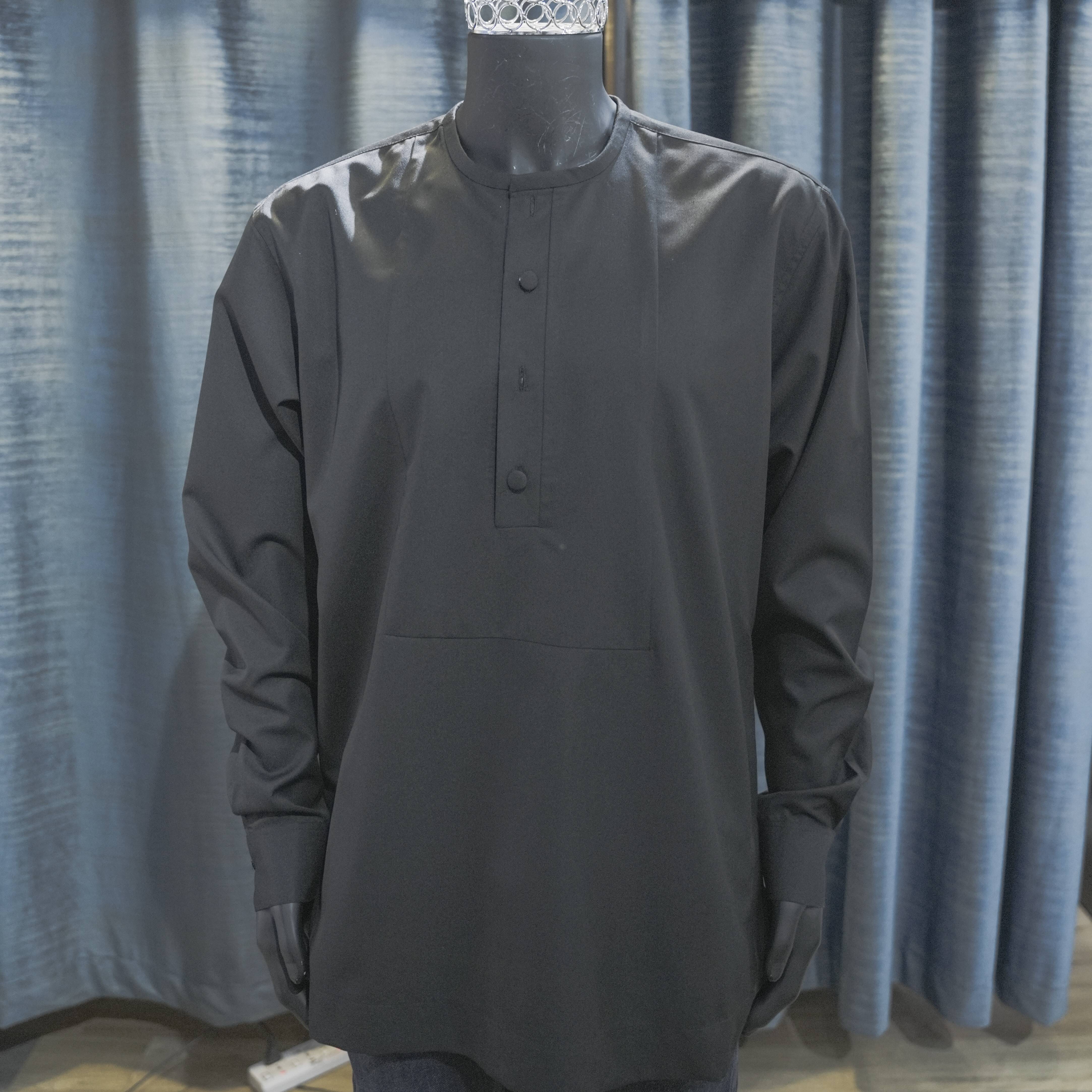 Classic Black Long-Sleeve Kaftan