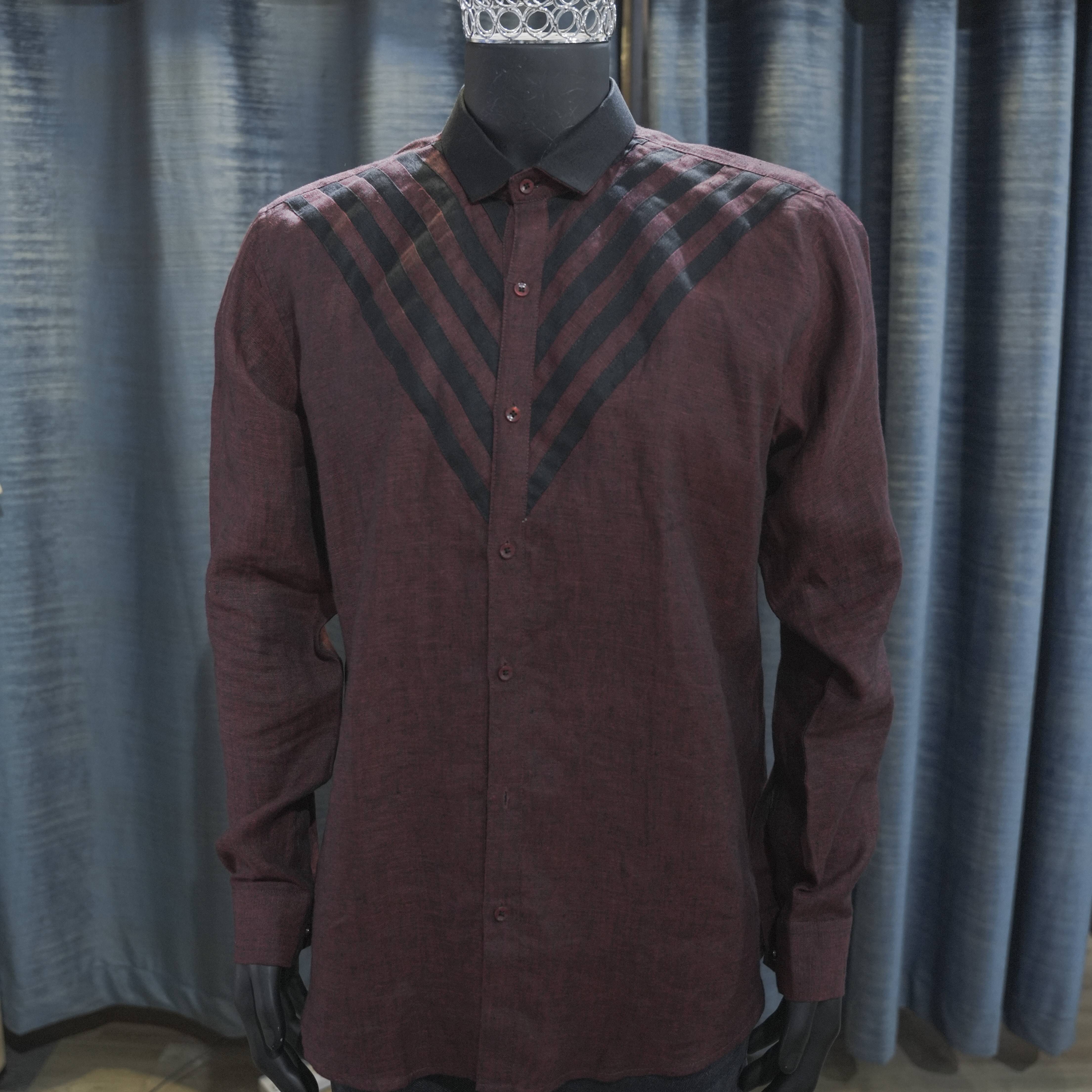 Black Chevron Burgundy Men's Shirt - Berwa Mentality