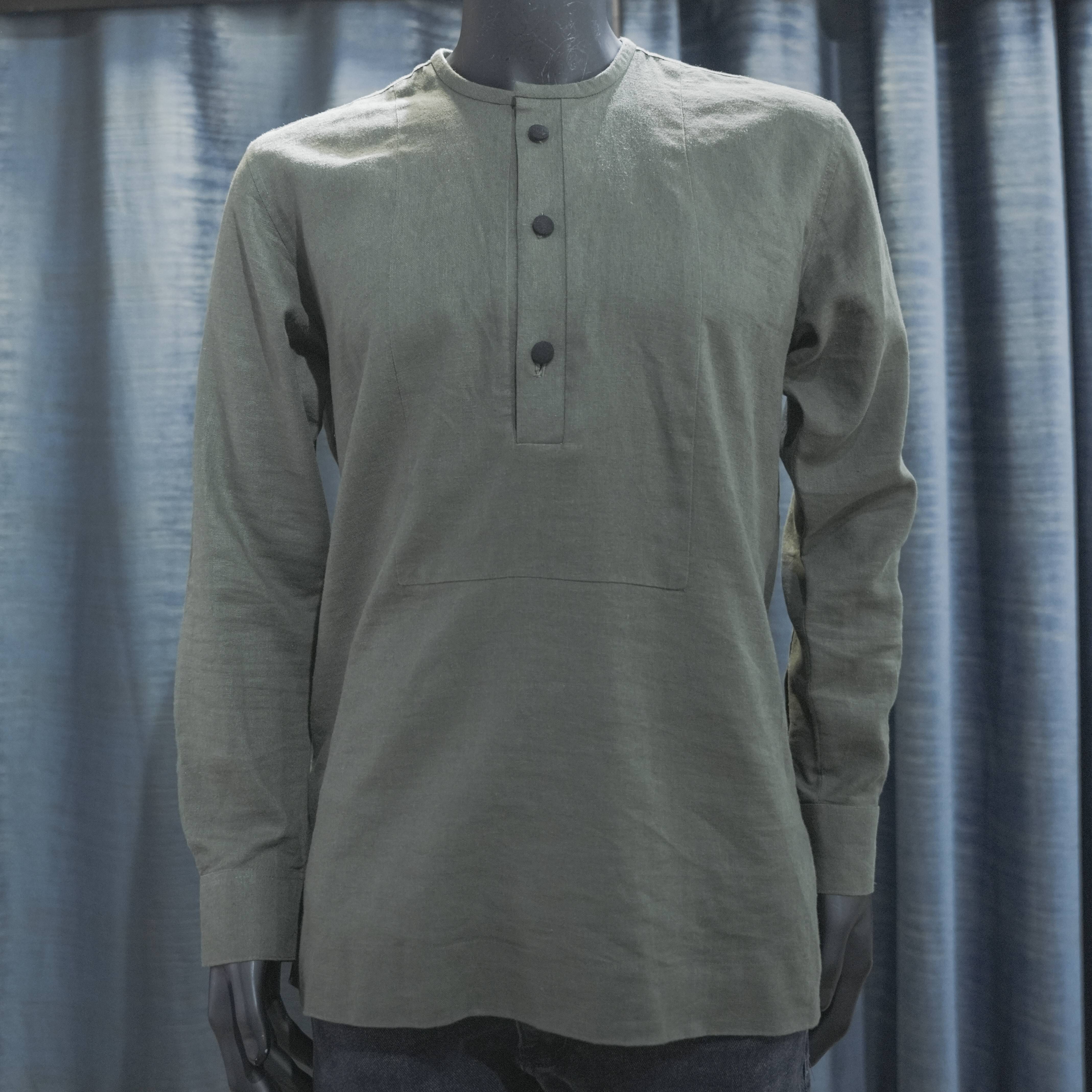 Men's Olive Green Henley Shirt - Berwa Mentality