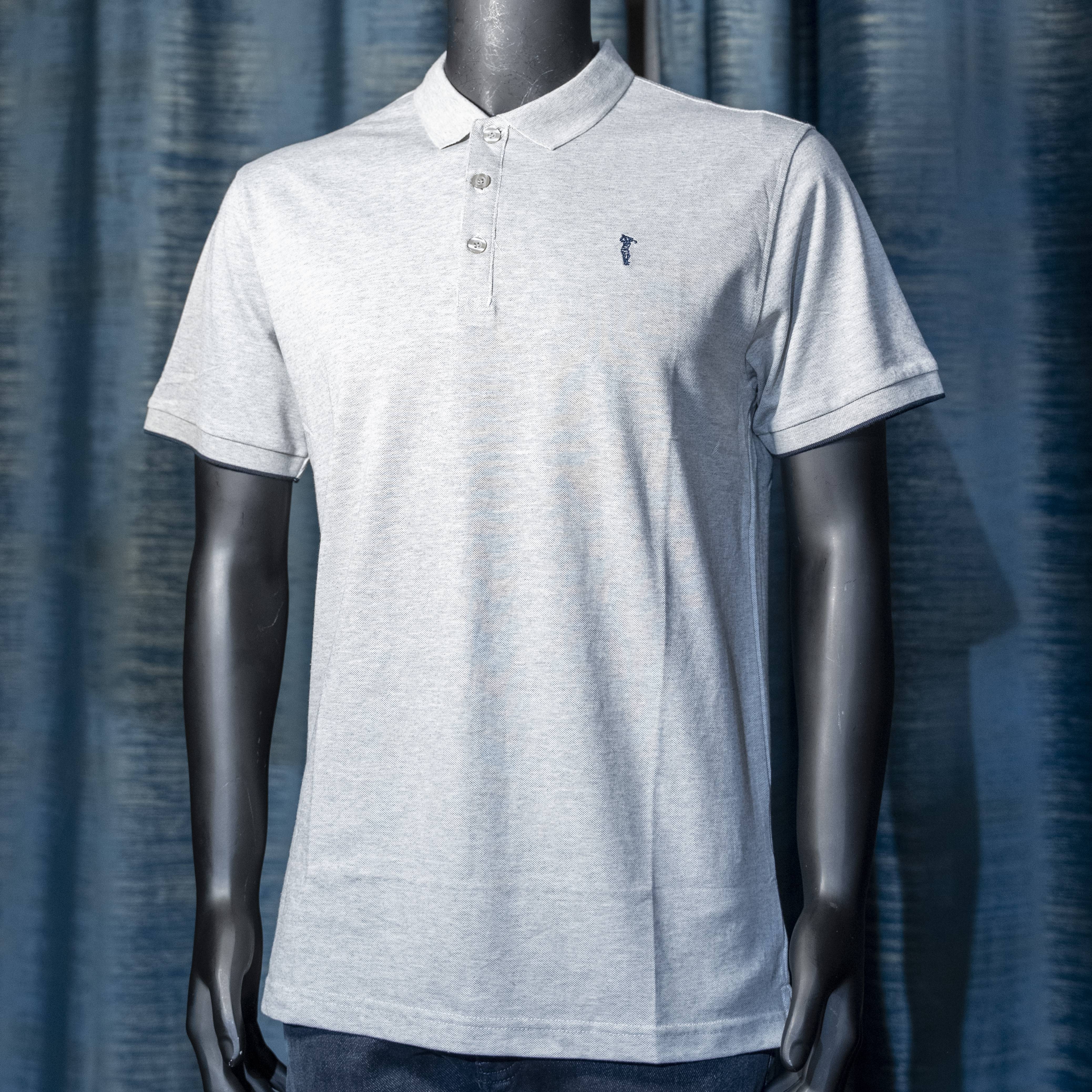 Men's Light Gray Polo Short Sleeve T-Shirt