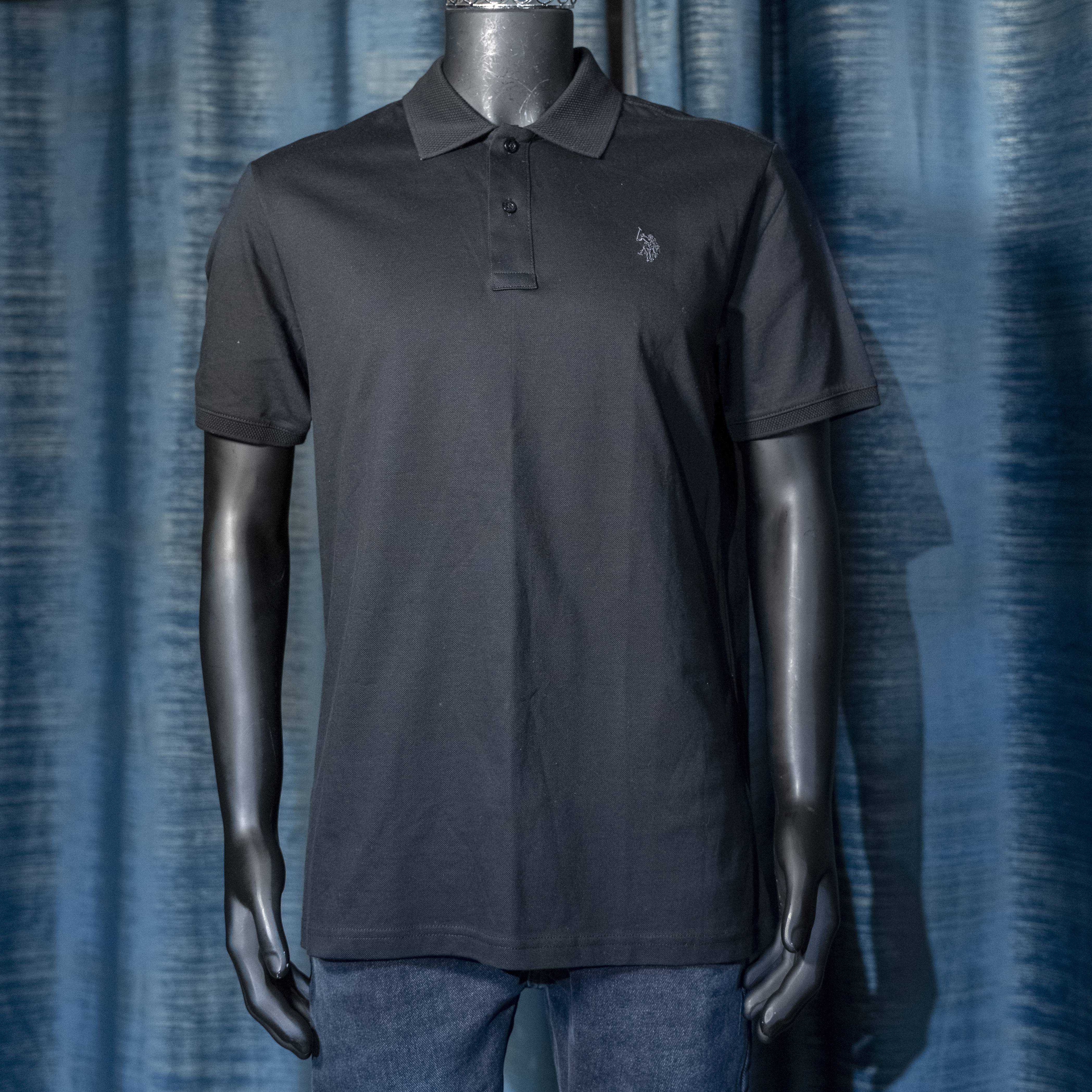 Men's Classic Black Short Sleeve Polo T-Shirt