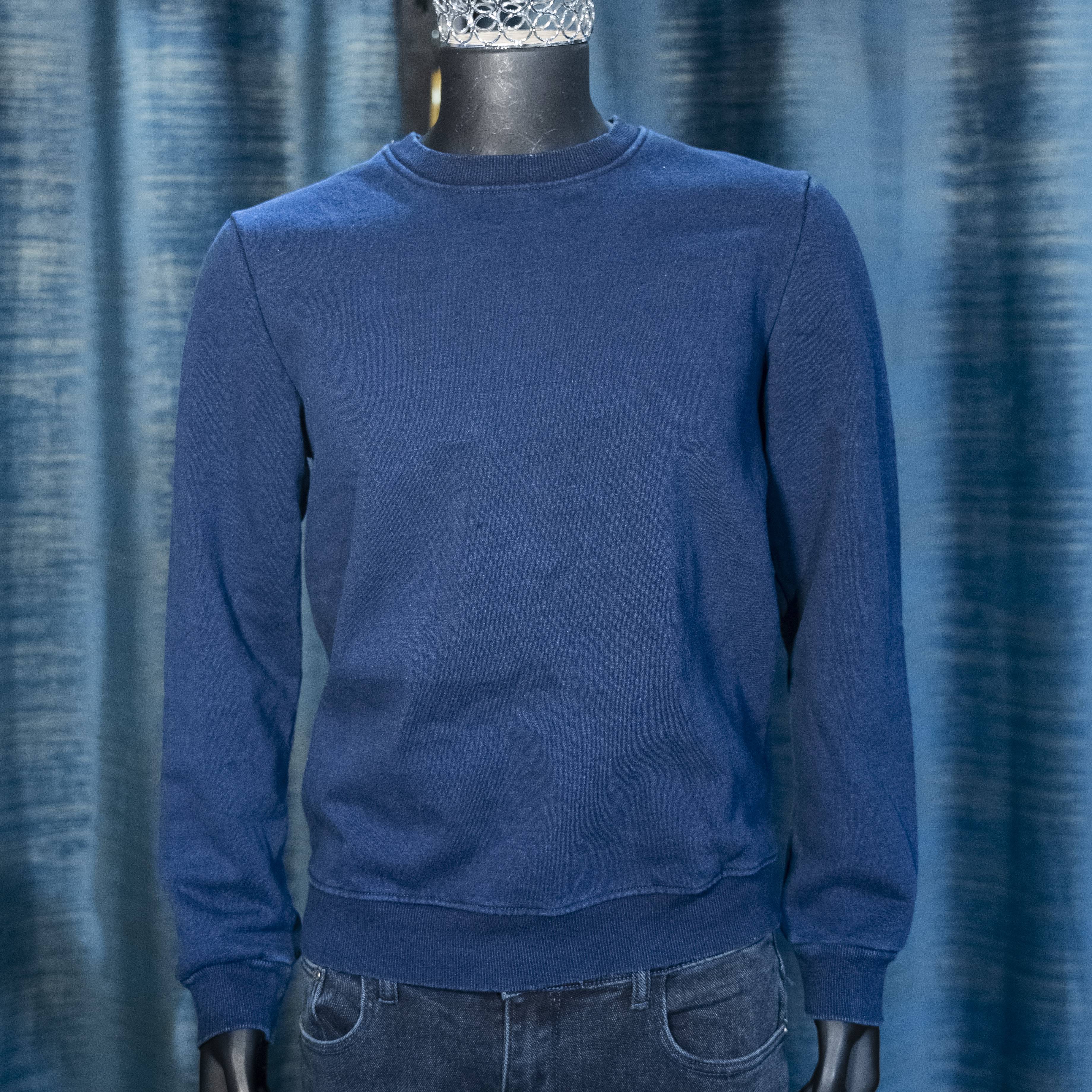 Men's Classic Blue Long Sleeve Crewneck Sweatshirt