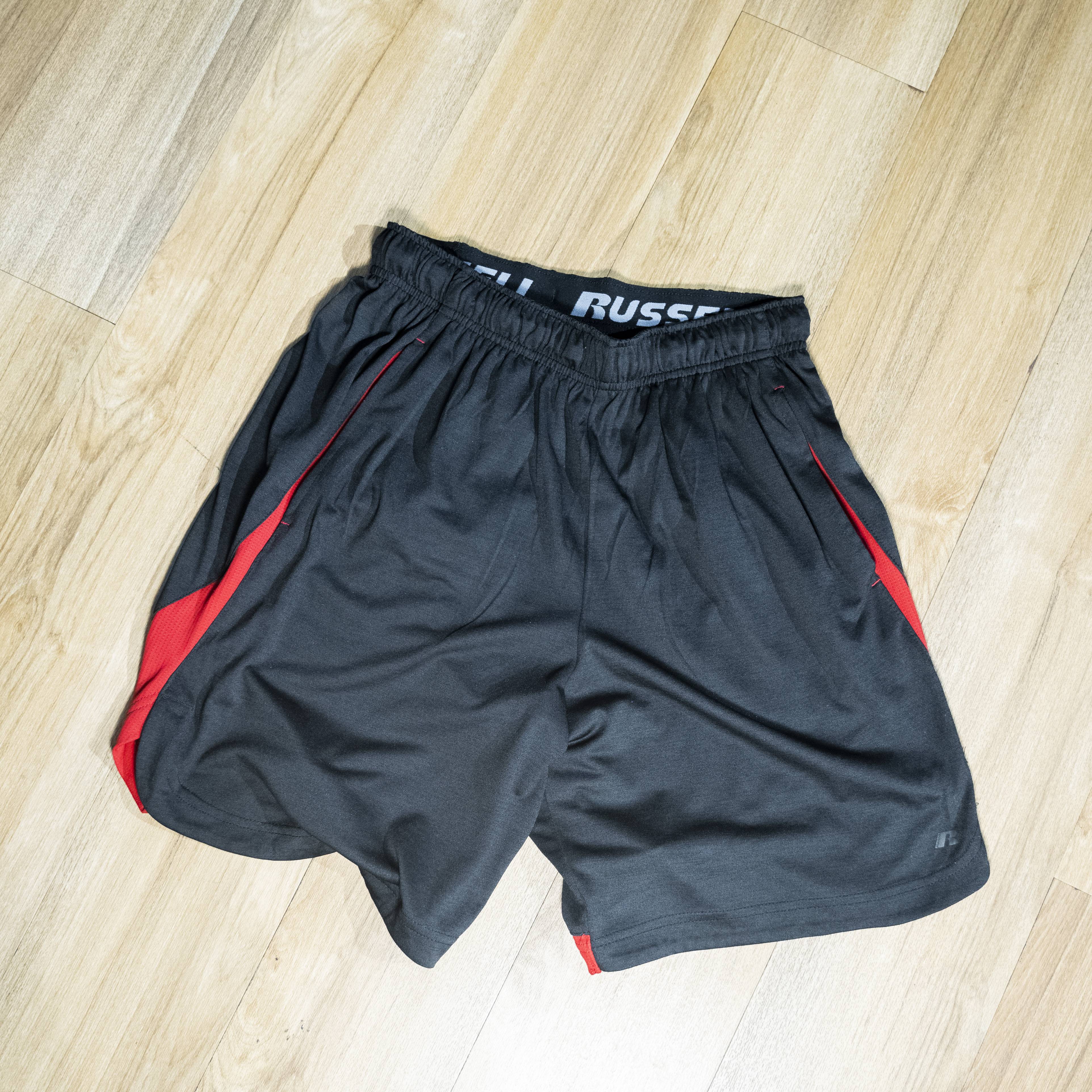 Russell Men's Black and Red Shorts