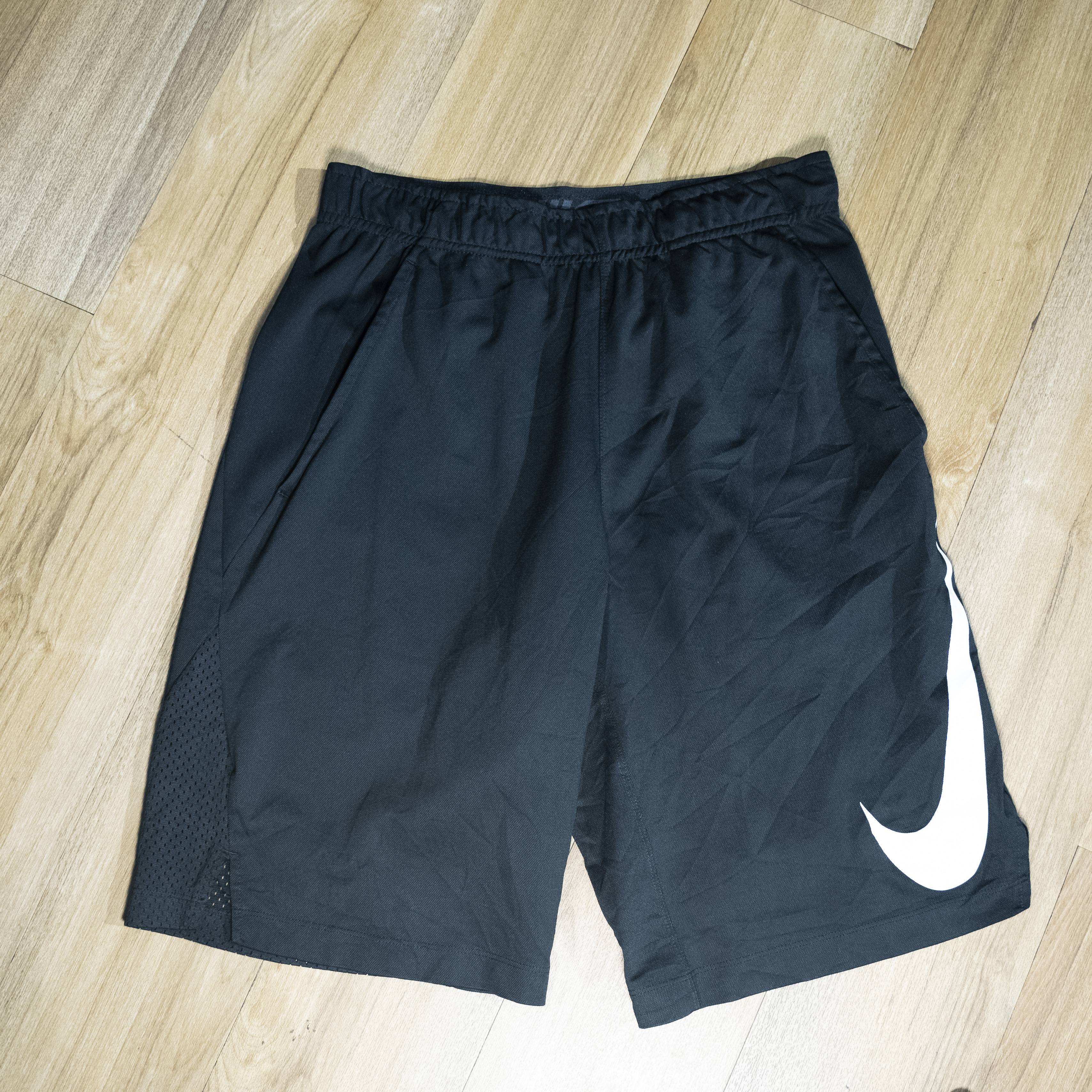 Nike Black Sports Shorts with Large White Logo