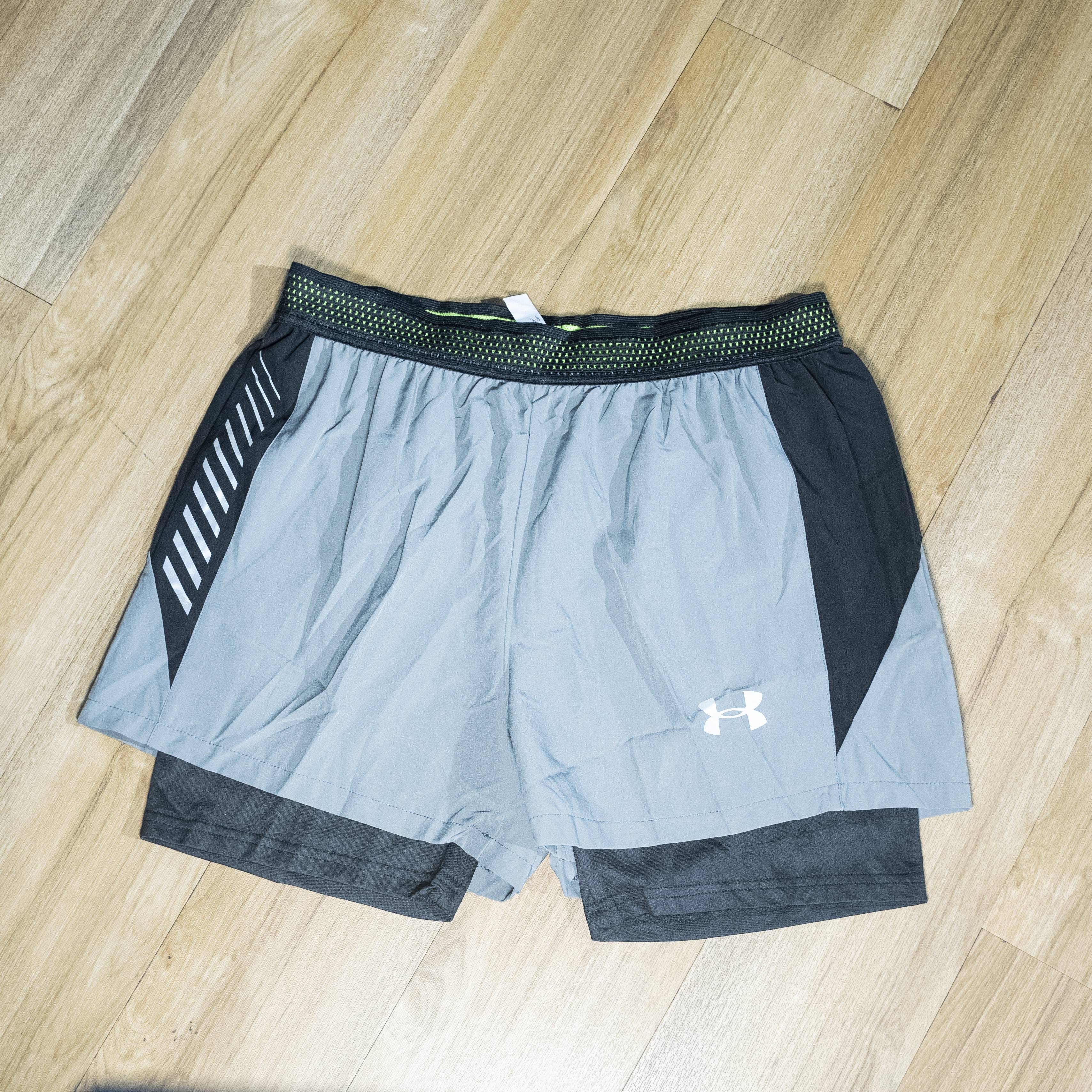 Under Armour Men's Gray Double-Layer Running Shorts