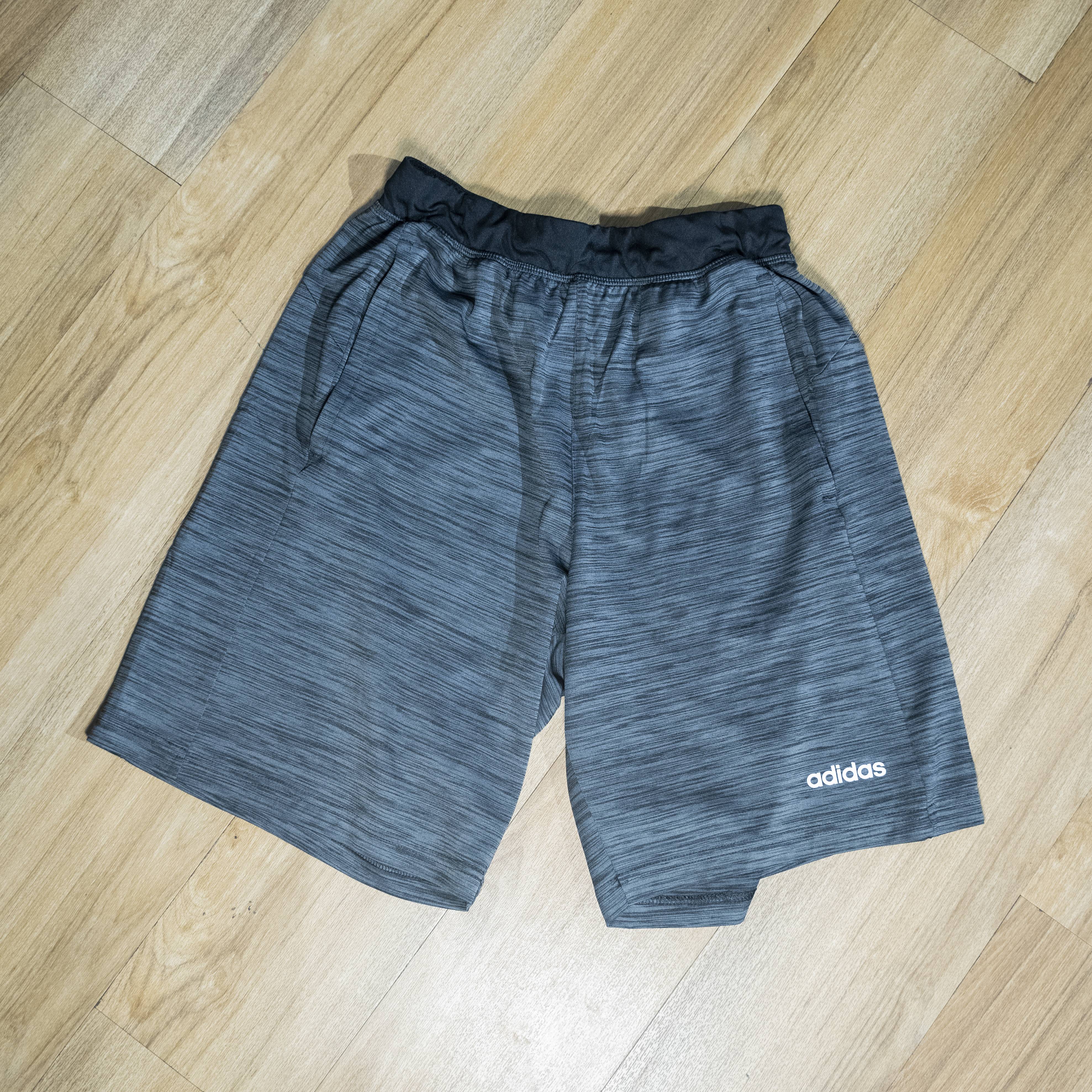 Adidas Men's Gray Striped Athletic Shorts