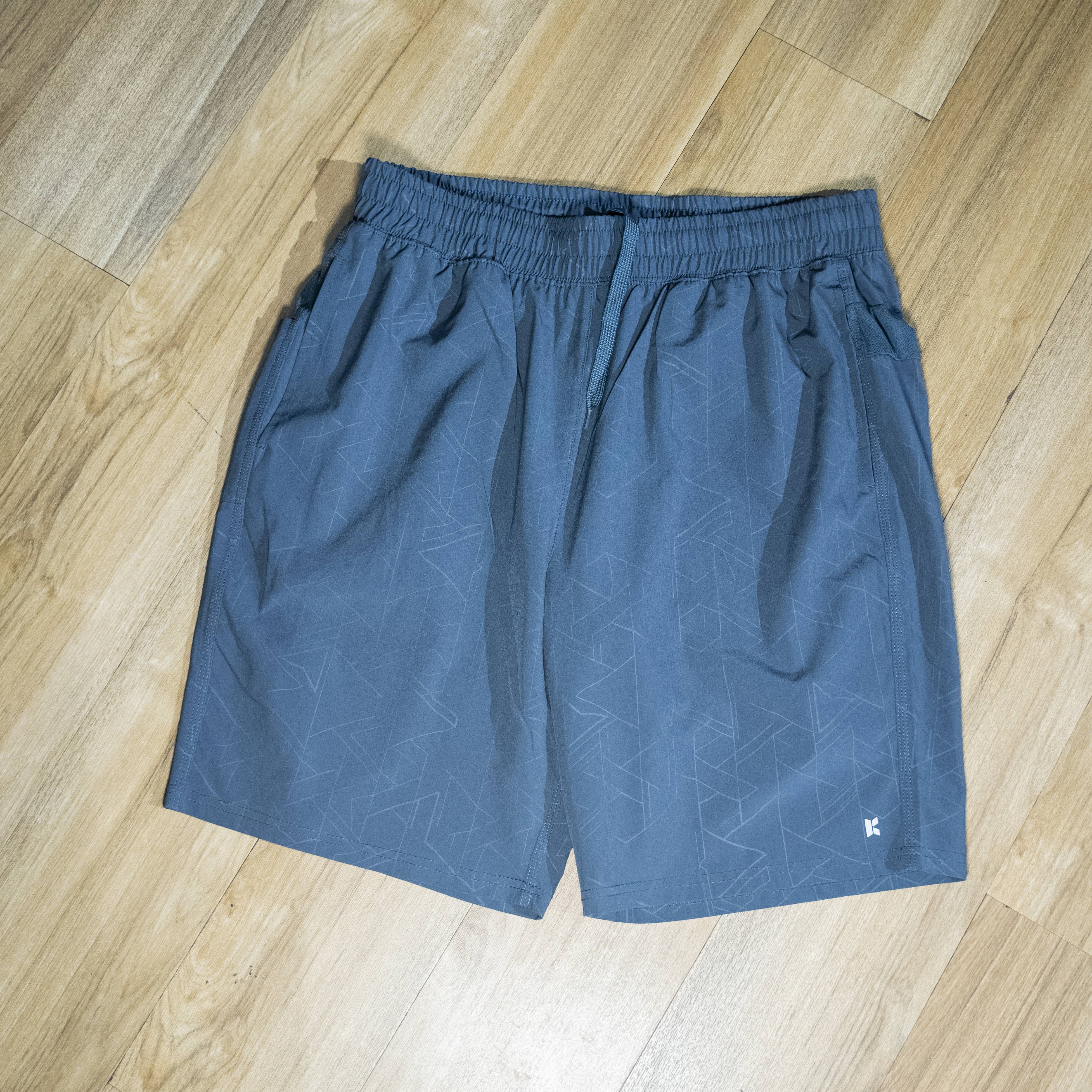 Men's Blue Geometric Pattern Athletic Shorts