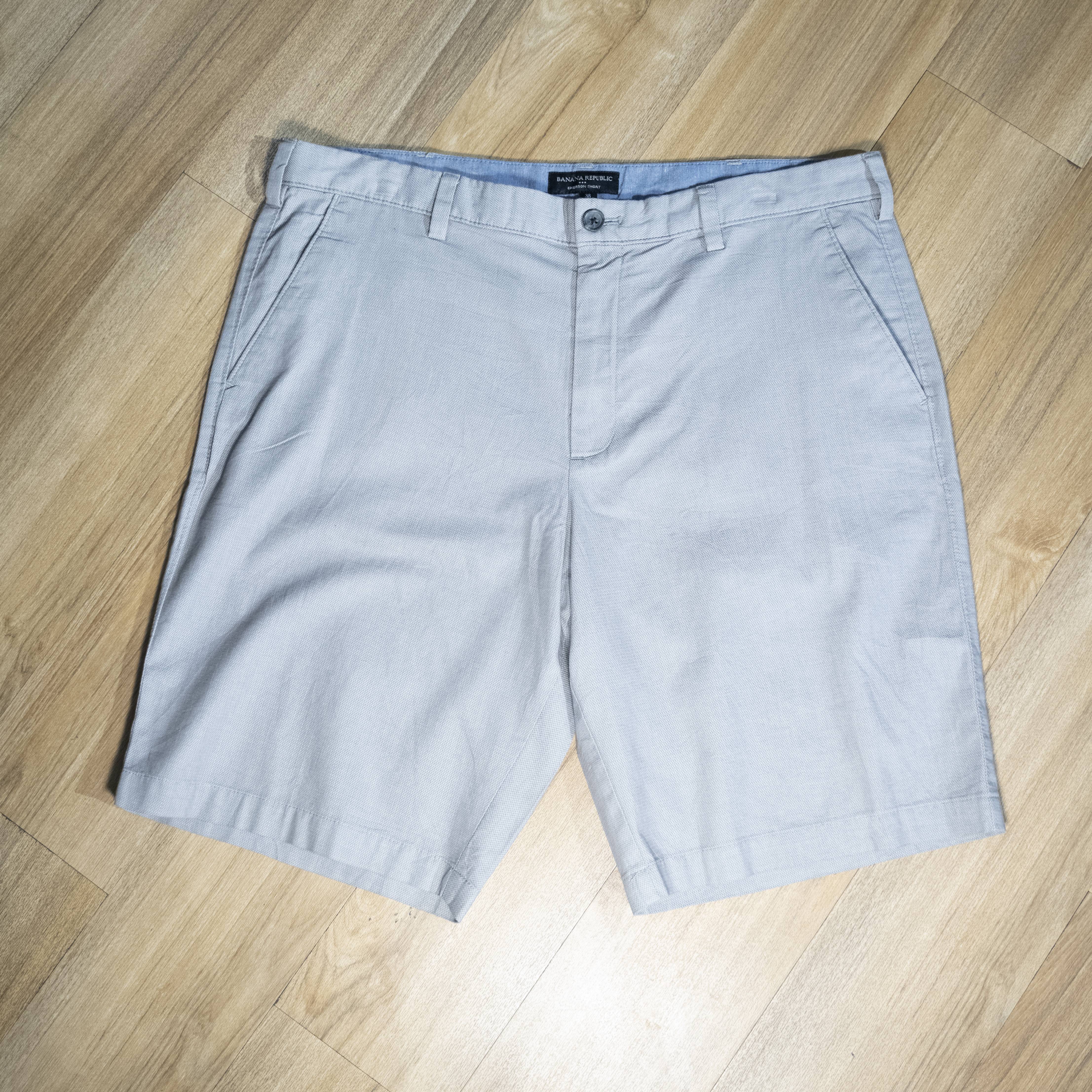 Men's Linen-Blend Chino Shorts - Light Gray