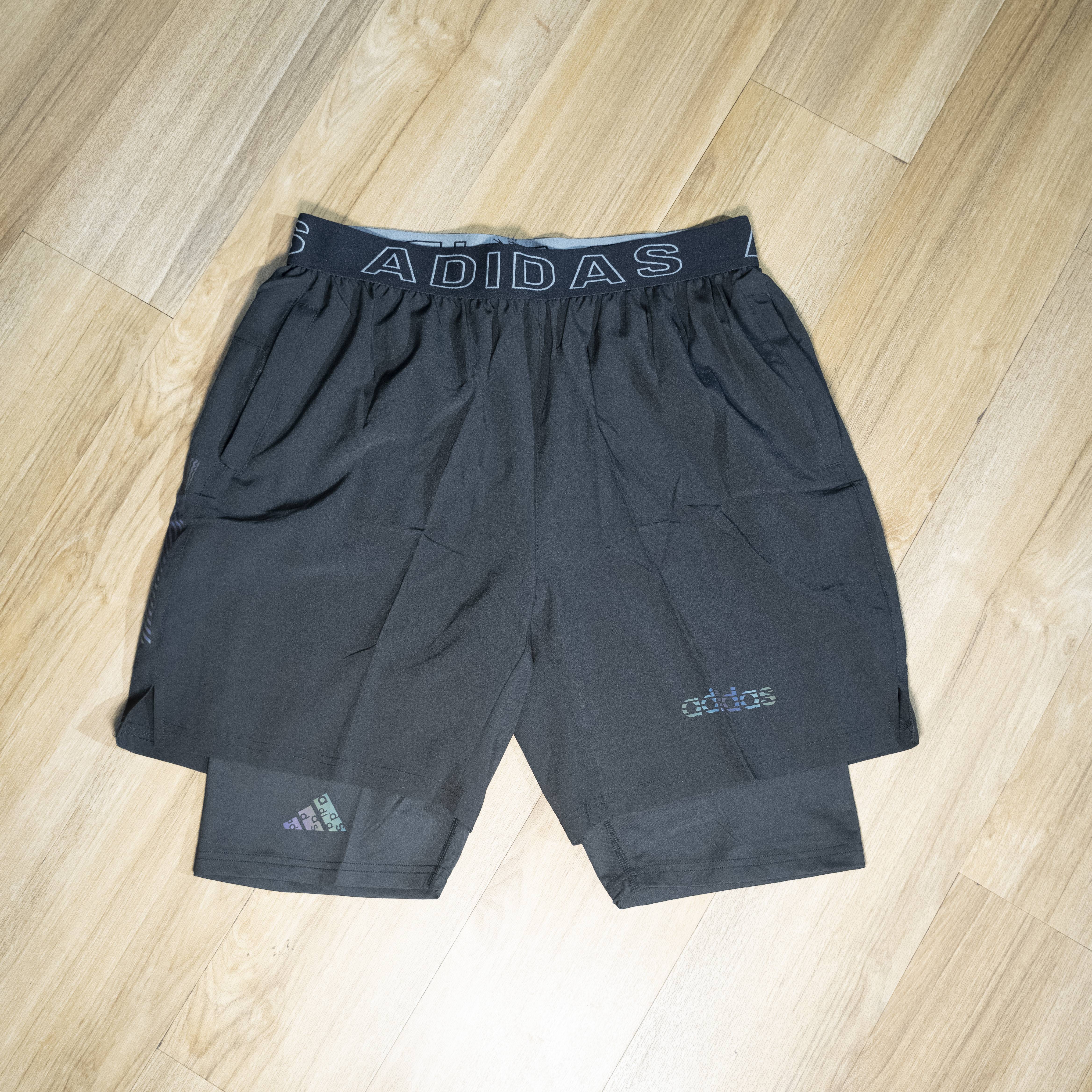 Men's Black Adidas Performance Shorts with Compression Liner